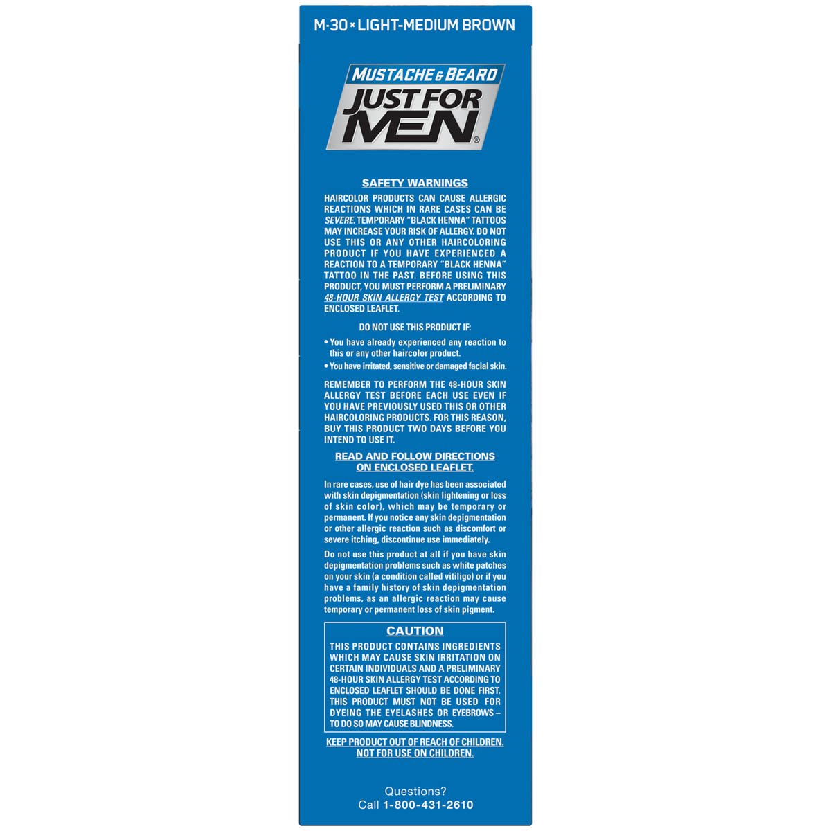 Just For Men Mustache & Beard, Beard Coloring for Gray Hair with Brush Included - Color: Light-Medium Brown, M-30 Beauty & Personal Care Just for Men