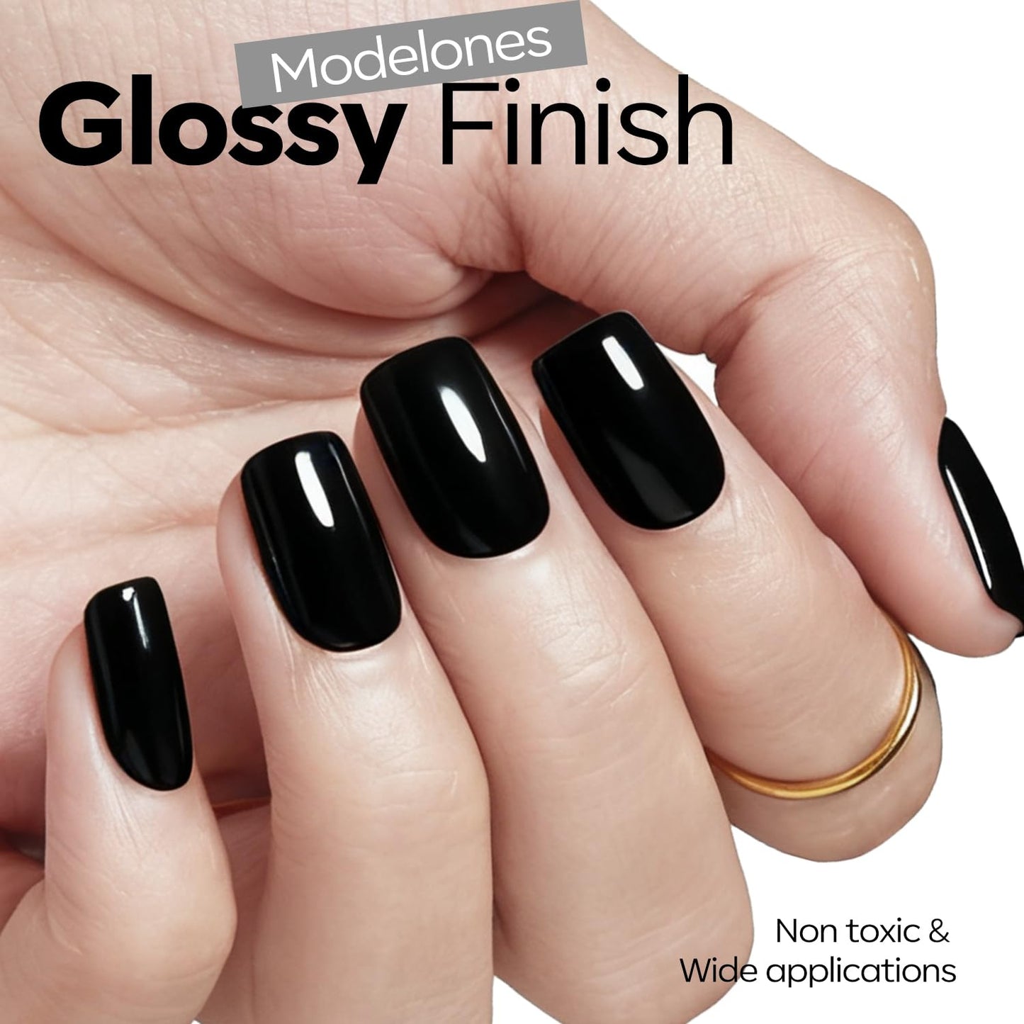 modelones Black Gel Polish Black Gel Nail Polish Soak Off Pastel U V Color Base Gel Nail Polish High Glossy No Peel Thickening Nail Manicure 15 ML Beauty and Personal Care modelones