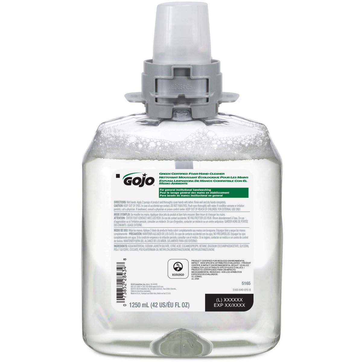 GOJO FMX-12 Foam Soap Refill, Fragrance Free, 4ct x 1250 mL - 5165-04