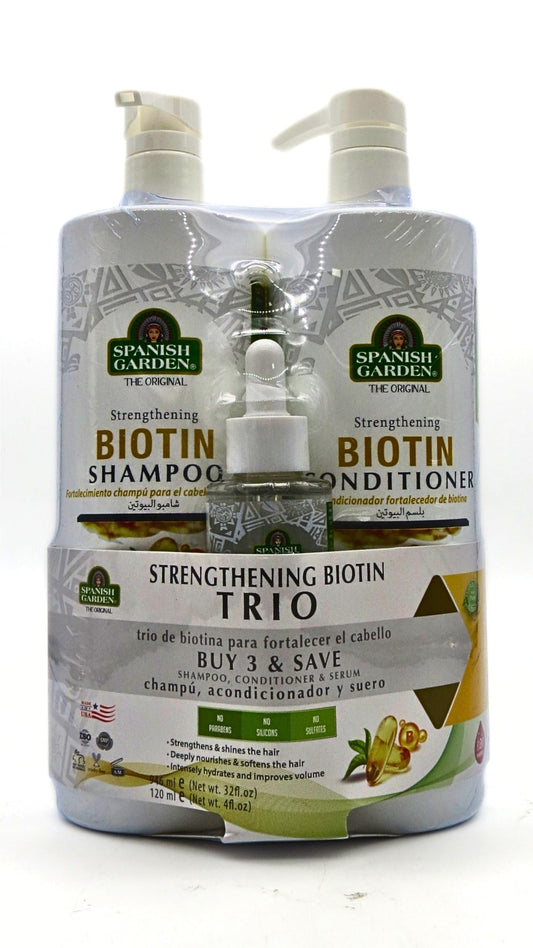 Spanish Garden | Strengthening Biotin Shampoo & Conditioner & Hair Oil Set Beauty & Personal Care Spanish Garden