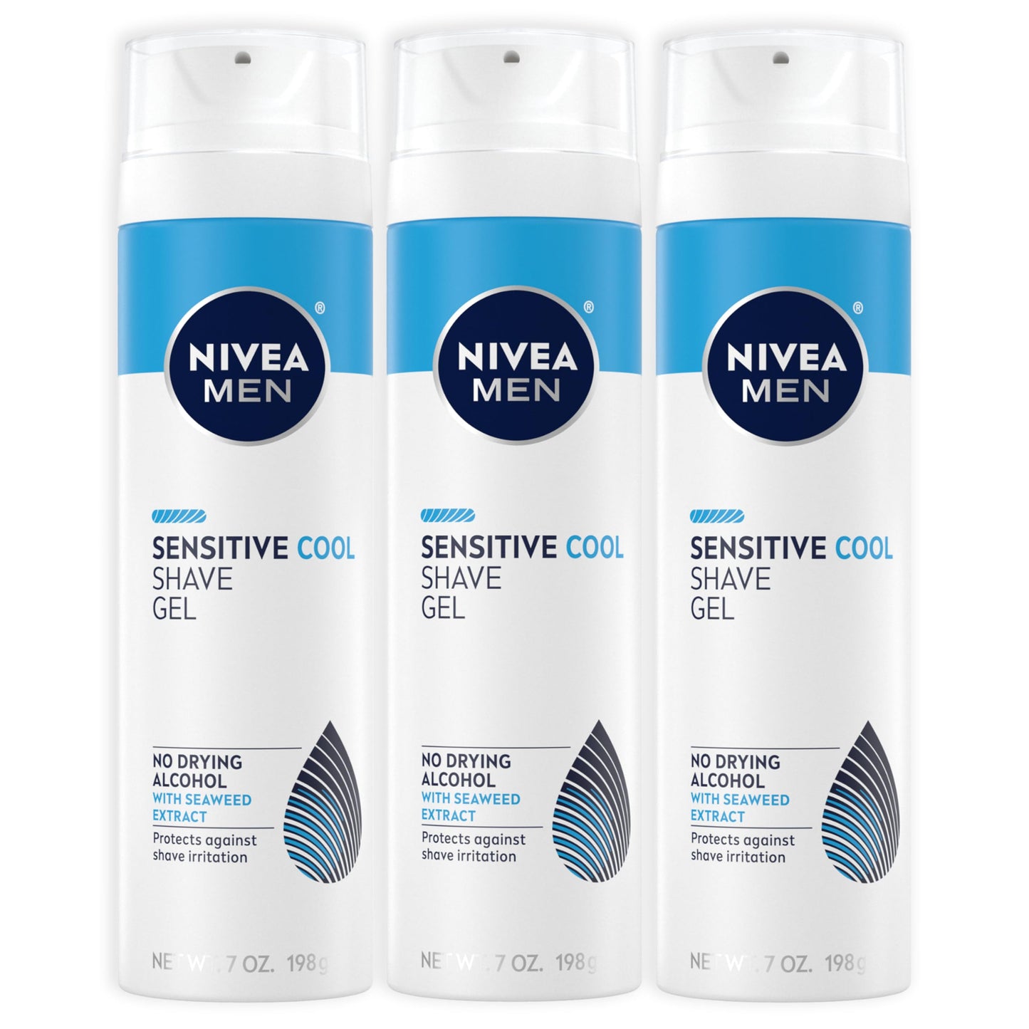 NIVEA MEN Sensitive Cooling Shave Gel with Chamomile and Seaweed Extracts, 3 Pack of 7 Oz Cans Beauty & Personal Care NIVEA MEN