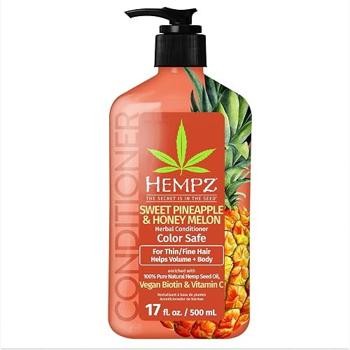 Hempz Biotin Conditioner - Sweet Pineapple & Honey Melon - For Thin/Fine Hair Growth & Strengthening of Dry, Damaged and Color Treated Hair Beauty & Personal Care Hempz