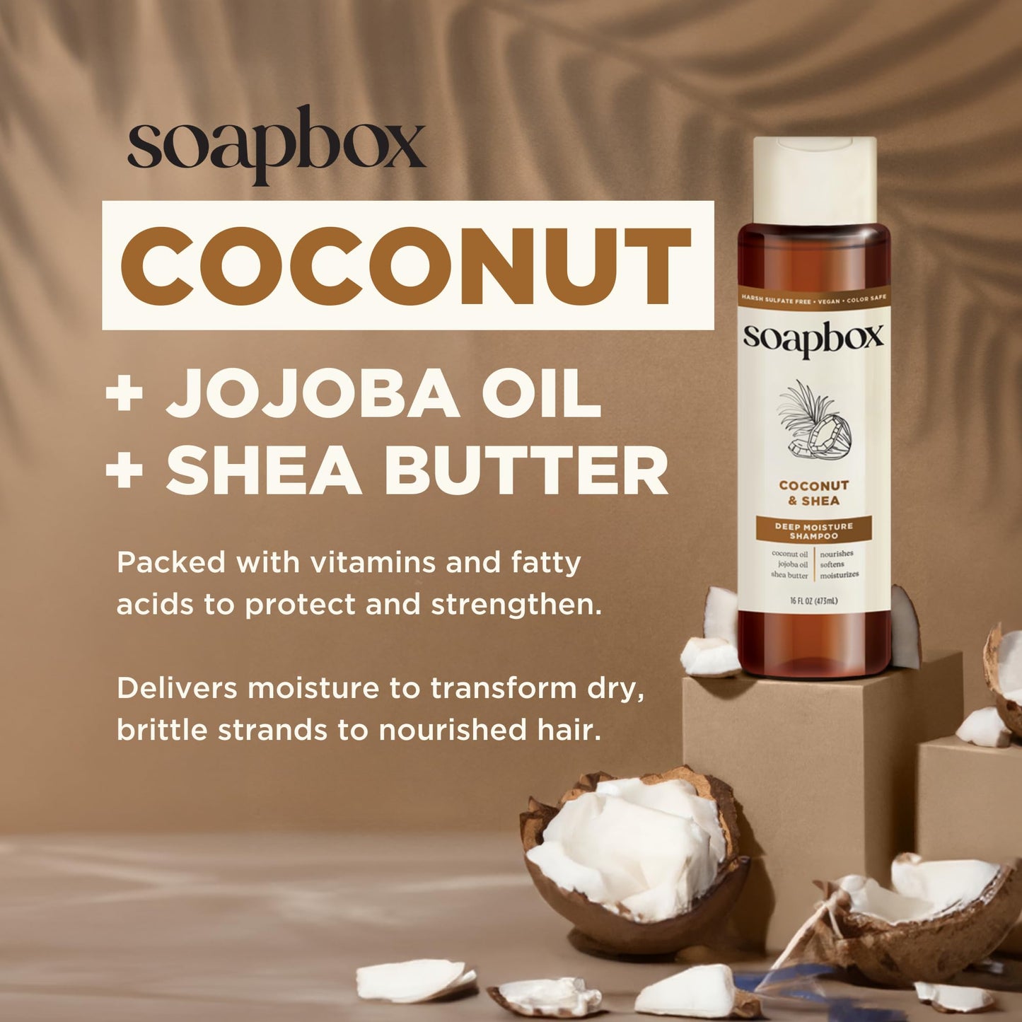 Soapbox Coconut & Shea Shampoo & Conditioner Set, For Dry, Damaged Hair - Nourishes & Moisturizes Hair - Clean Ingredients Free of Harsh Chemicals Beauty & Personal Care Soapbox