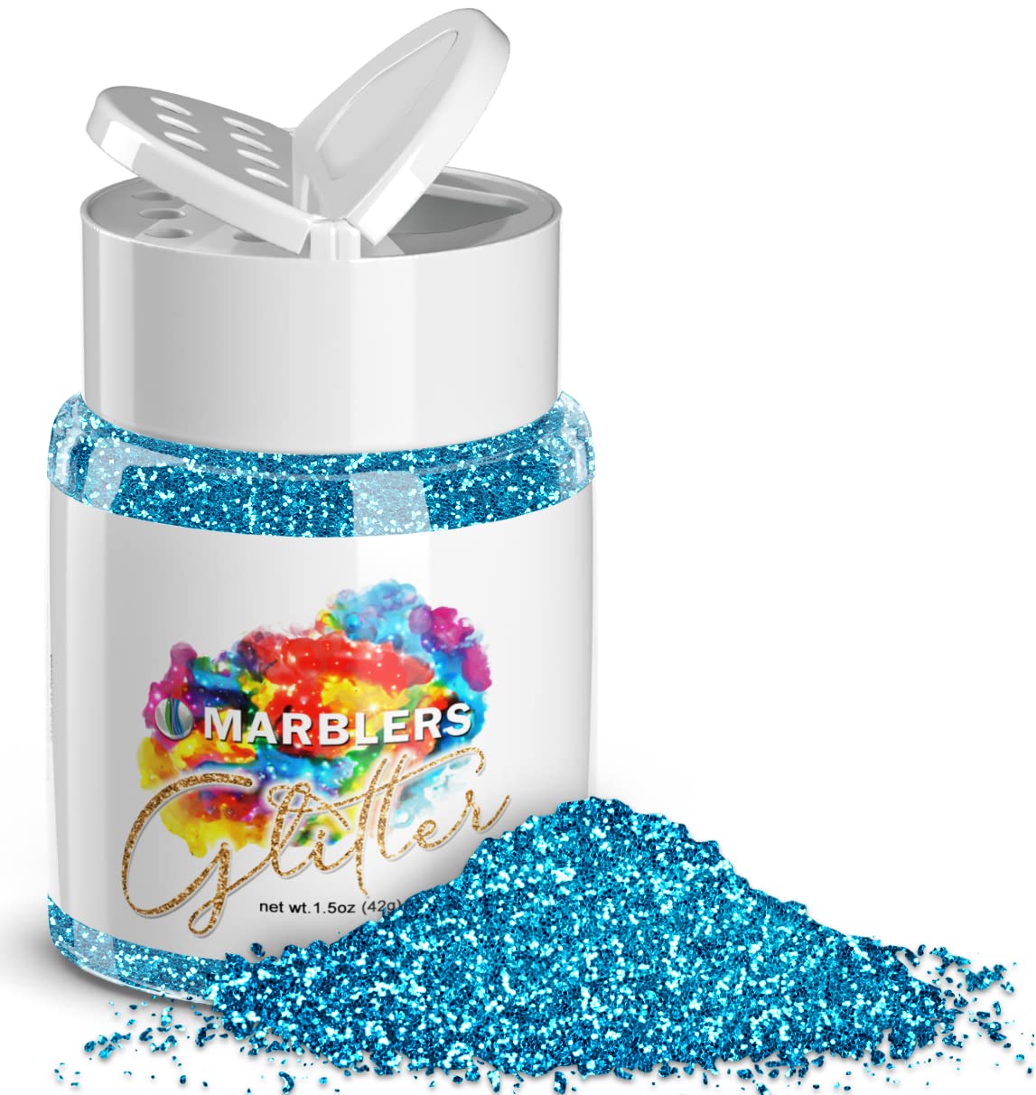 MARBLERS Twinkle Glitter [Aqua Blue] 1.5oz (42g) | Fine | Non-Toxic, Vegan, Cruelty-Free | Face, Body, Eyeshadow, Hair, Festival, Party Makeup | Nail Beauty & Personal Care MARBLERS
