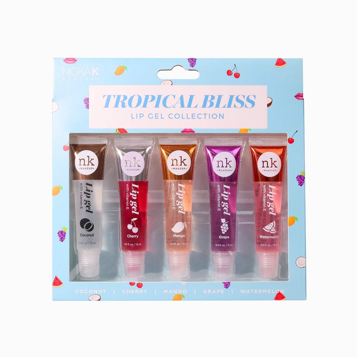 NICKA K NEW YORK Lip Gel Collection, High Shine, Non-Sticky, Lightweight Lip Gloss (MLLG05N Tropical Bliss) Beauty & Personal Care NICKA K NEW YORK