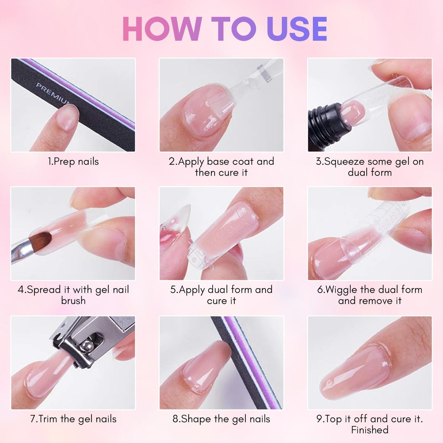 Makartt Poly Nail Gel Kit – 6 Colors (Clear, Pink, White) Builder Extension Set, Long-Lasting Hard Gel for Nail Strengthening & French Manicure Beauty & Personal Care Makartt