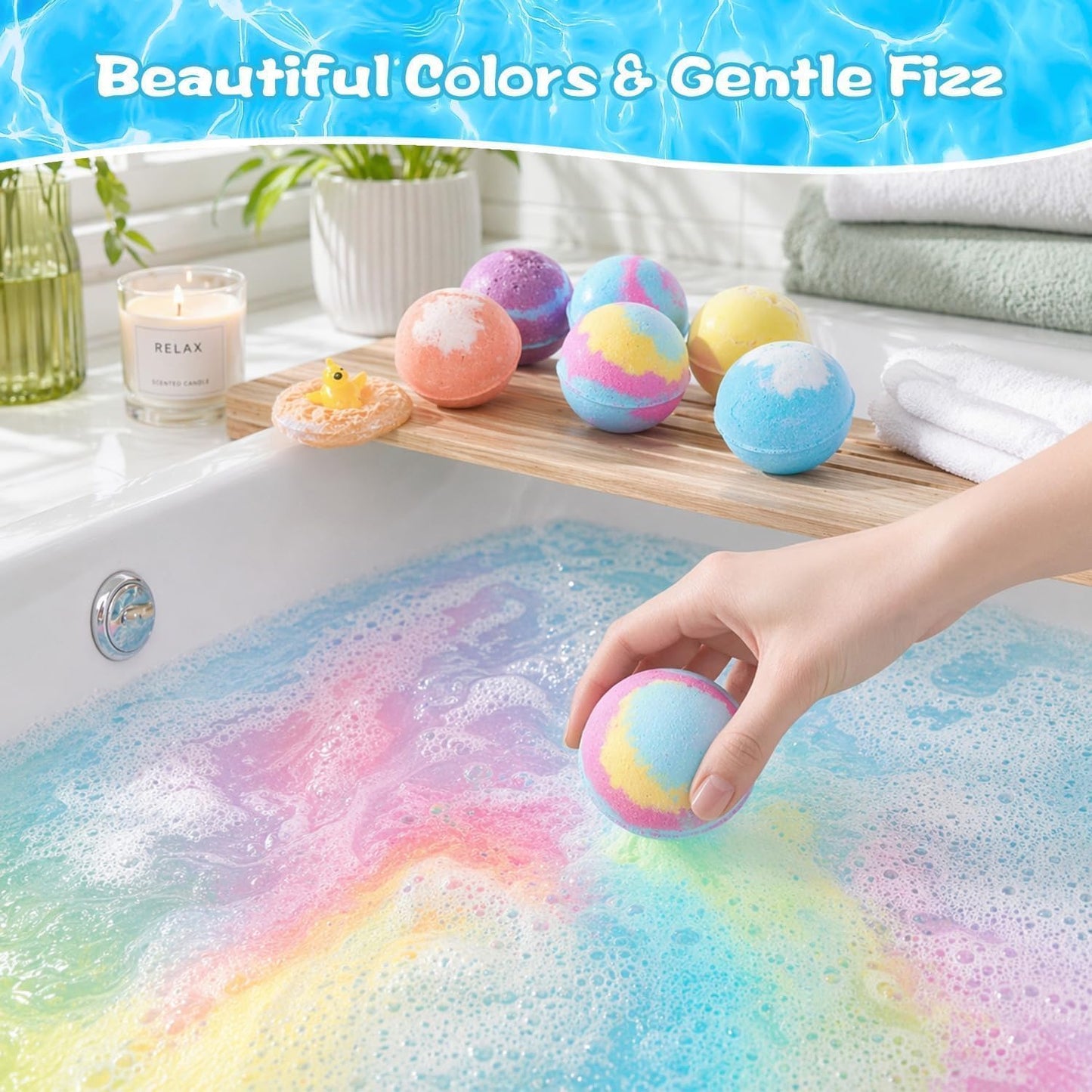 Ocean Toy Bath Salt Ball Sleeve Box Bath Bombs, 2026 New 12 Pack Bath Gift Bombs with Surprise Inside, Ocean Theme Bath Fizzies, Fizzy Bubble Bath Beauty and Personal Care Blissal