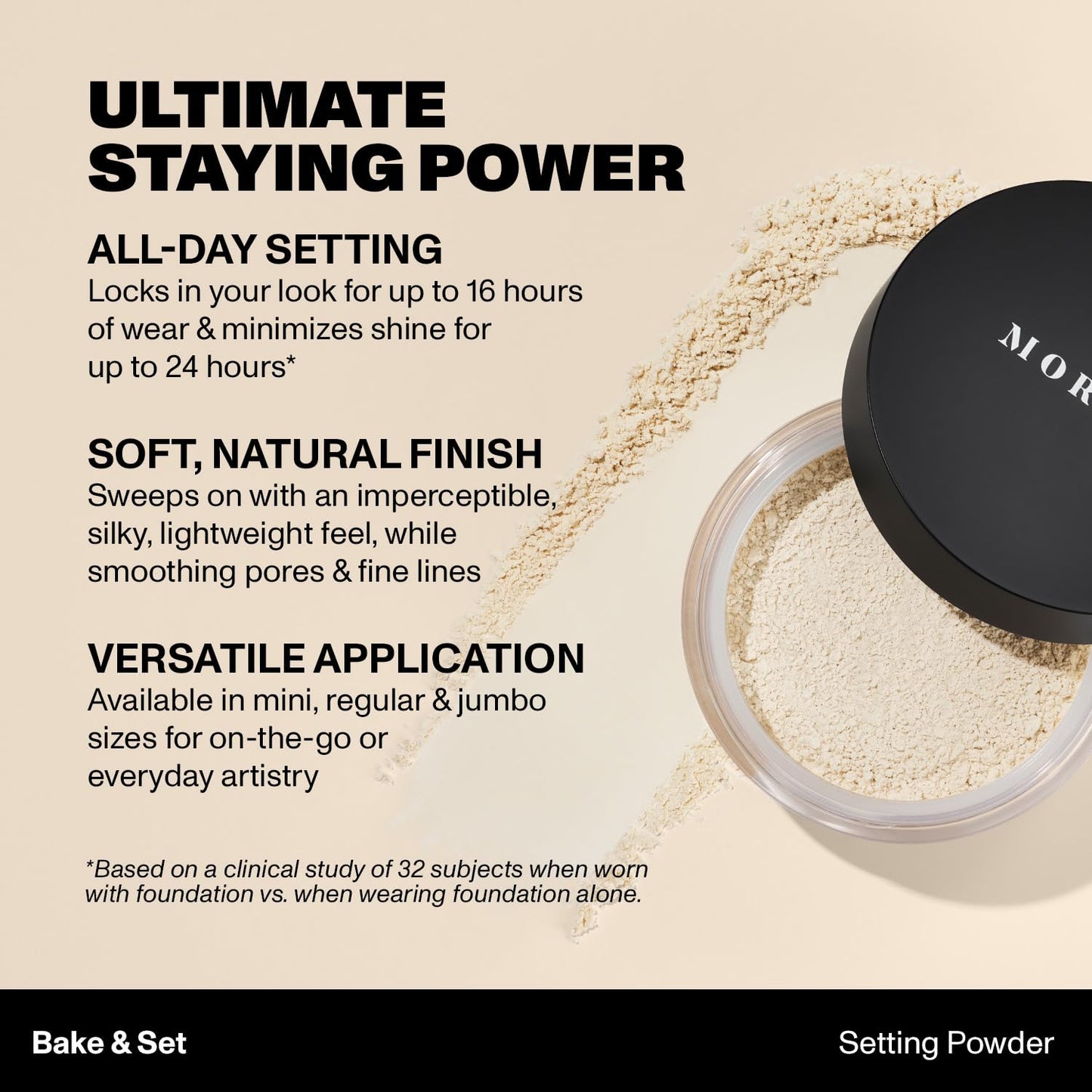 Morphe Bake & Set Translucent Setting Powder - Lightweight, Talc-Free Finishing Powder for Face Makeup with a Soft, Natural Finish - Minimizes Shine Beauty & Personal Care MORPHE