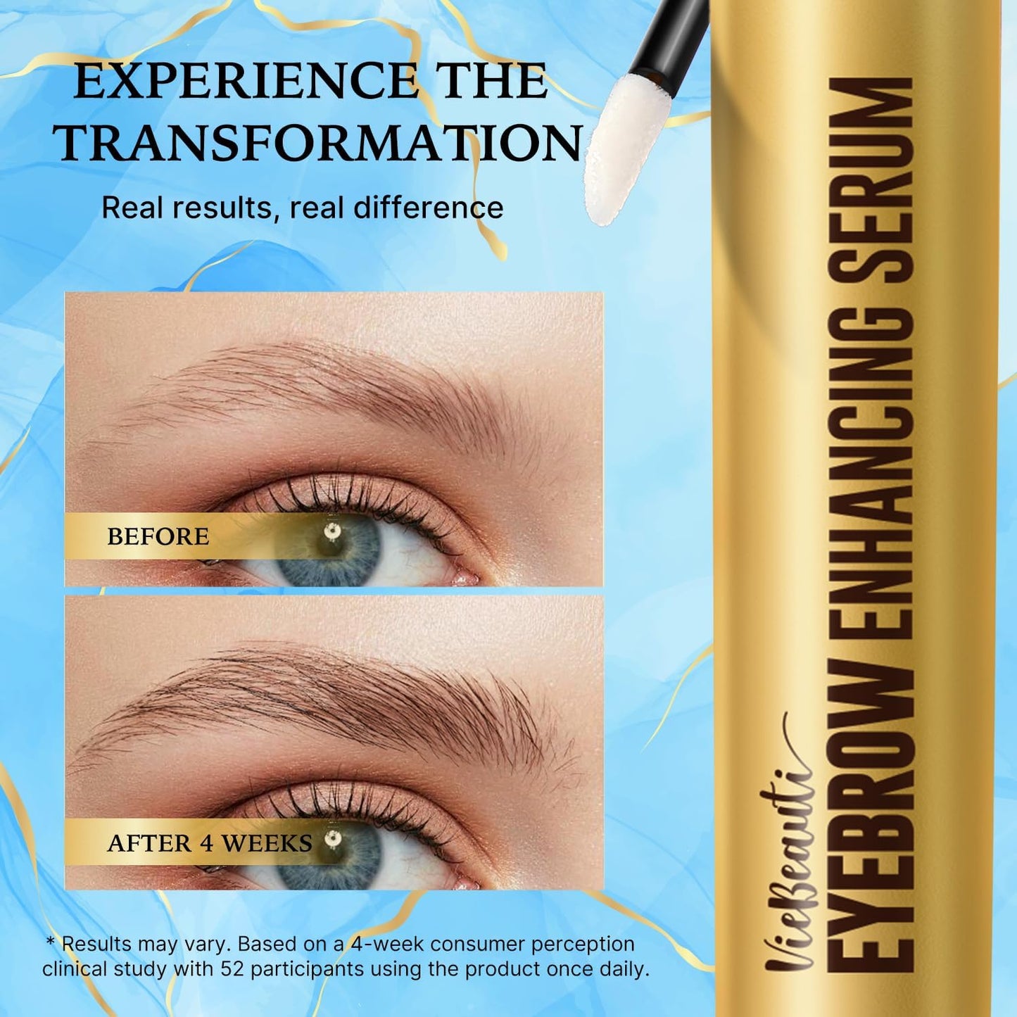 VieBeauti Eyebrow Growth Serum 5mL - Brow Serum for Fuller & Thicker Looking Brows, Advanced Nourishing Formula, Vegan & Cruelty-Free, Gentle Beauty & Personal Care VieBeauti