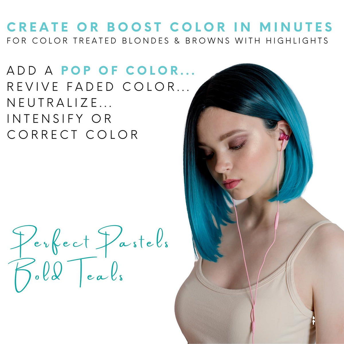 Watercolors Base Drops, Temporary Hair Dye Color Booster, Cruelty-Free, 4 oz - TEAL Beauty & Personal Care Watercolors