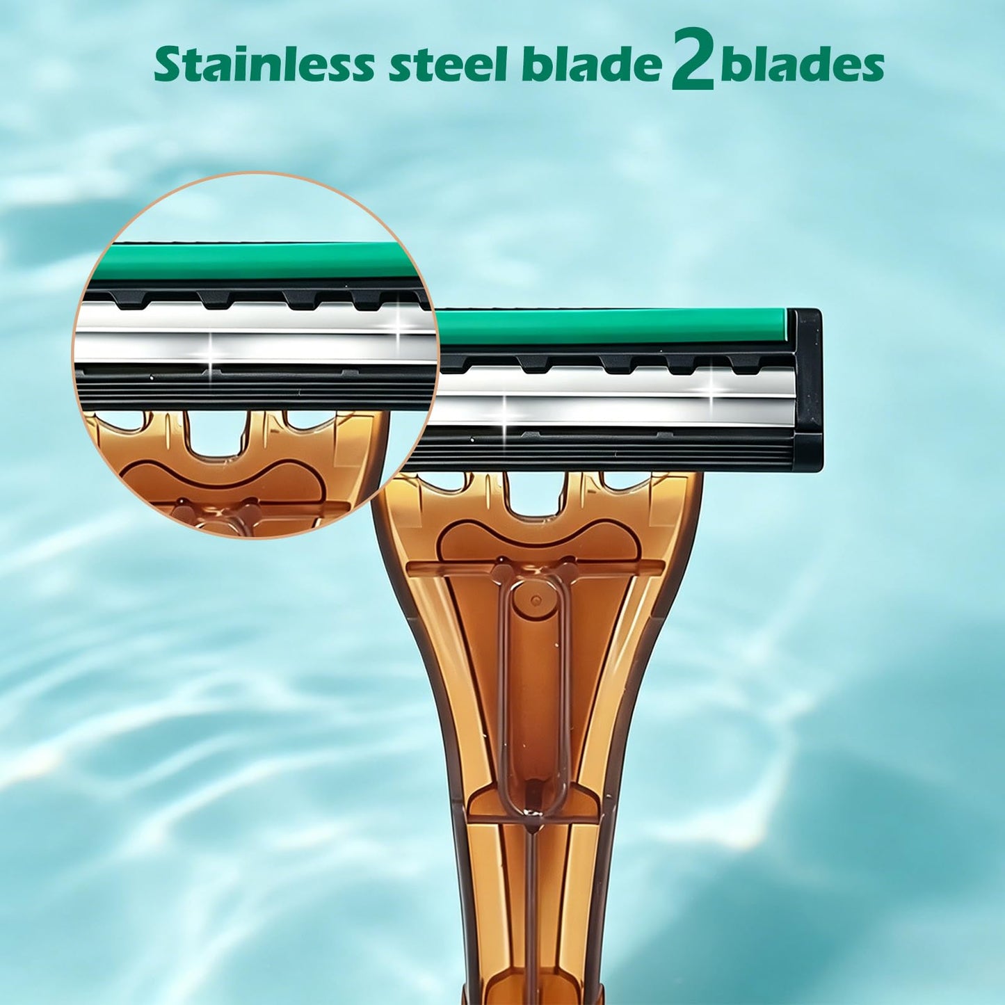 Twin Blade Disposable Razors,Stainless Steel Blade Individually Wrapped Razors Bulk,Manual Razors with Clear Safety Cap Beauty and Personal Care Ttarxug