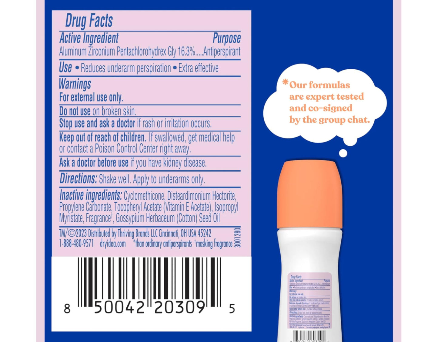 Dry Idea Anti Perspirant Deodorant Roll On Unscented 3.25 Ounce - Pack of 2 Beauty and Personal Care Dry Idea