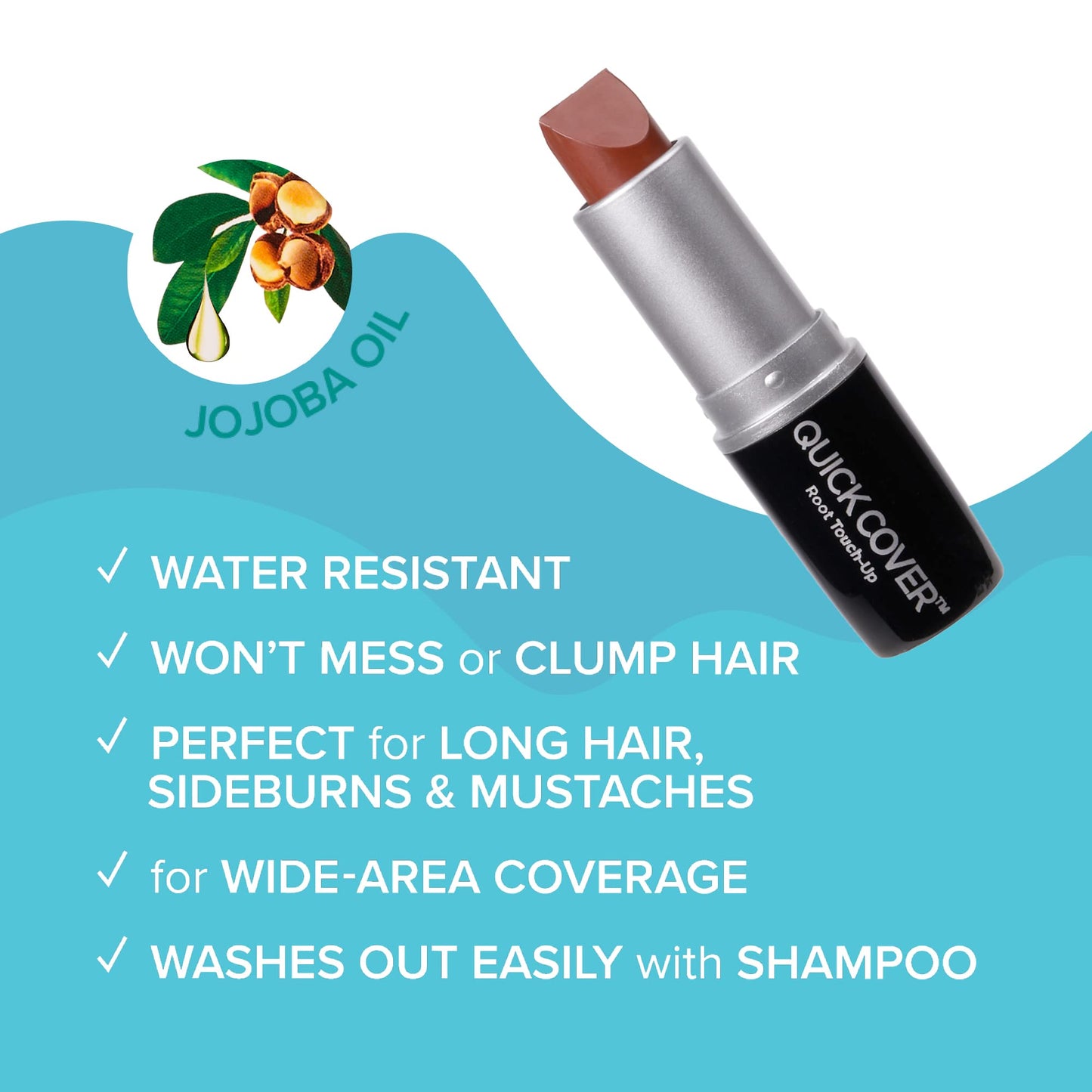 RED by Kiss Quick Cover Root Touch Up Stick, Water-Resistant Temporary Gray Hair Concealer with Brush for Roots and Beard, Long-Lasting Coverage, Easy Beauty & Personal Care Red by Kiss
