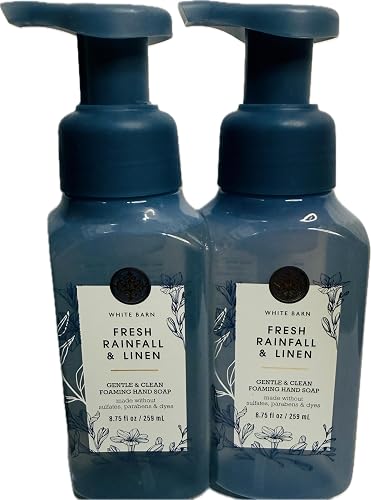 Bath and Body Works Fresh Rainfall & Linen Gentle & Clean Foaming Hand Soap Pack of 2 Beauty & Personal Care Bath & Body Works