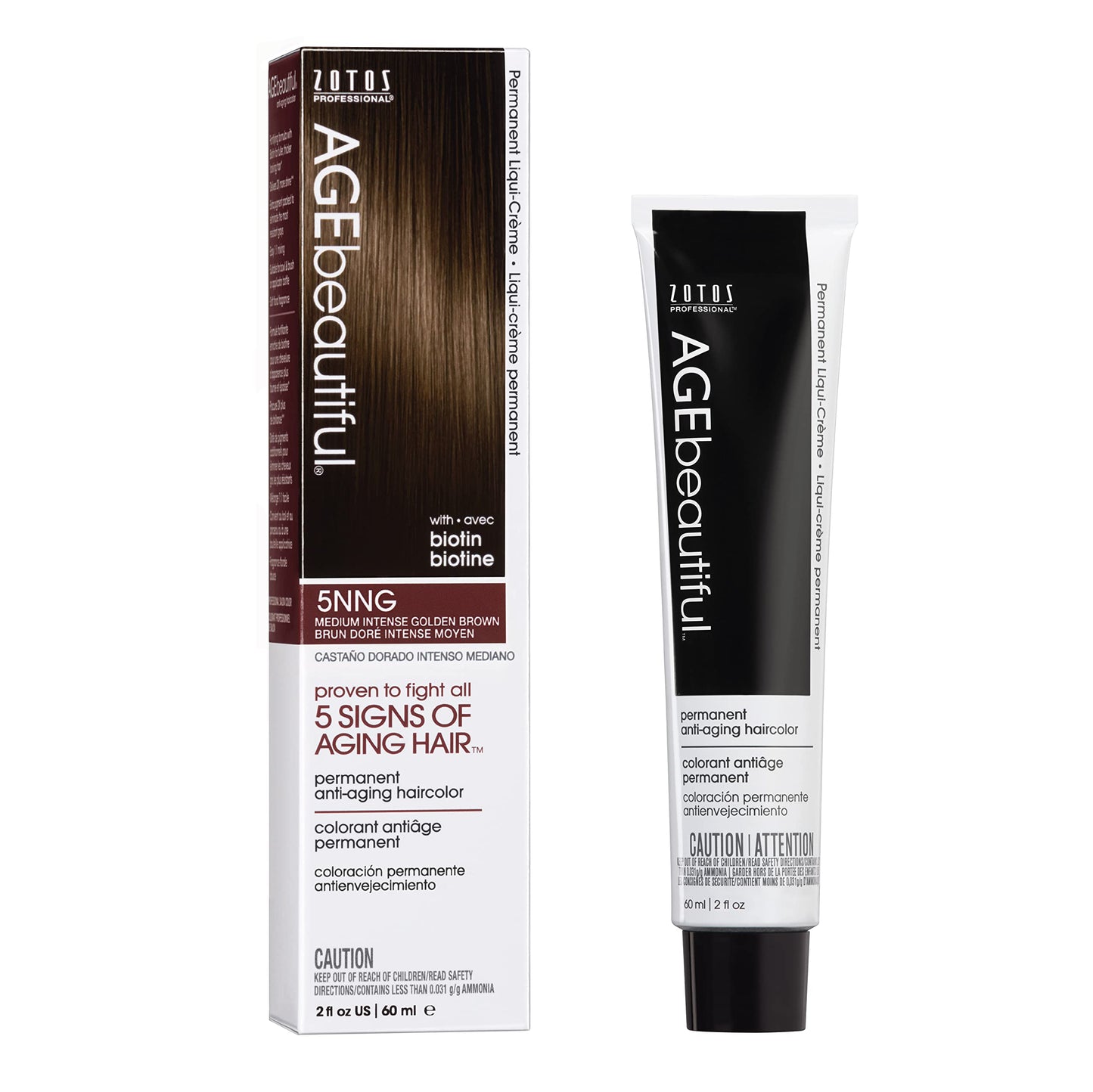 AGE beautiful Permanent Hair Color Dye Liqui Creme | 100% Gray Coverage | Anti-Aging Haircolor | Biotin for Thicker, Fuller Hair | Professional Salon Beauty & Personal Care AGE beautiful