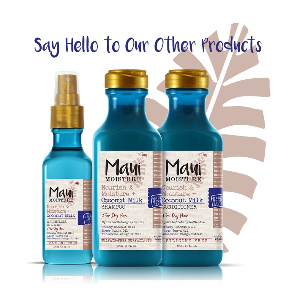 OGX Nourish & Moisture + Coconut Milk Weightless Oil Mist, Leave-In Spray Treatment to Help Defrizz, Hydrate & Replenish Curly Hair, Vegan, Silicone Beauty & Personal Care OGX
