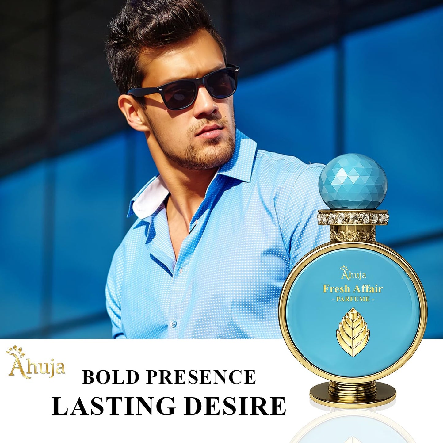 AHUJA Fresh Affairs - 3.4 oz Parfum | Unisex Floral Solar Scent | Long Lasting 30% Oil | Lemon, Jasmine, Frangipani, Ylang-Ylang, Sandalwood | Luxury Beauty & Personal Care AHUJA