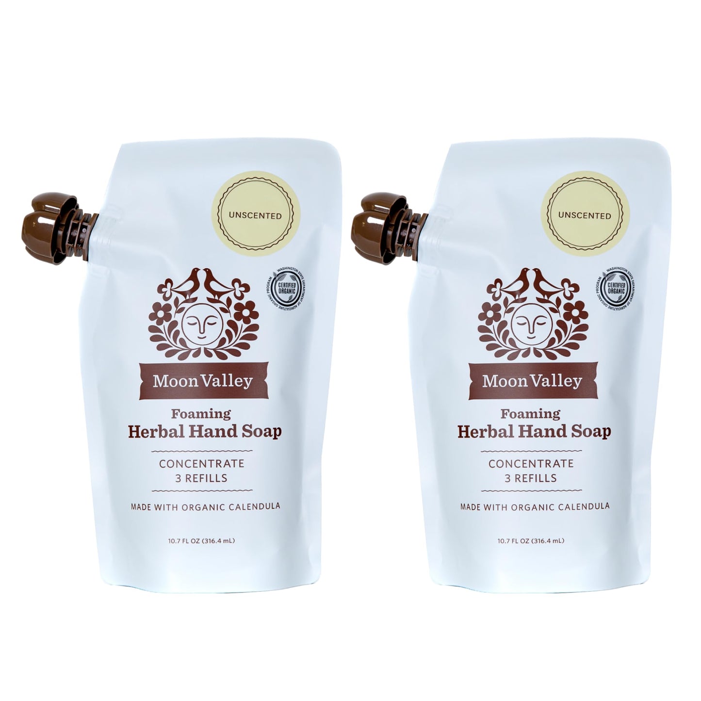 Moon Valley Foaming Hand Soap Refill Pouch, Two-Pack Unscented Soap, Vegan and Non-GMO, Environmentally Friendly Option Beauty & Personal Care Moon Valley Organics