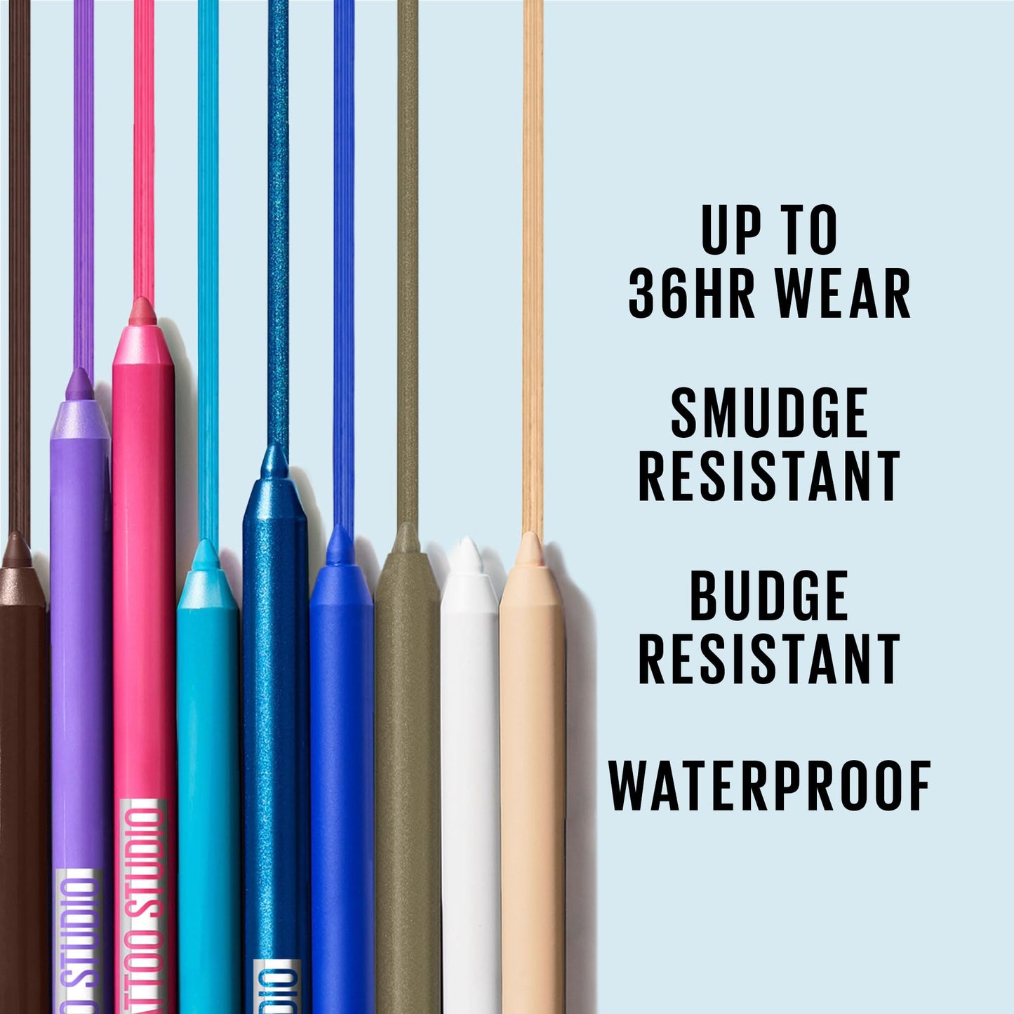 Maybelline TattooStudio Long-Lasting Sharpenable Eyeliner Pencil, Glide on Smooth Gel Pigments with 36 Hour Wear, Waterproof, Bold Brown, 1 Count Beauty & Personal Care MAYBELLINE