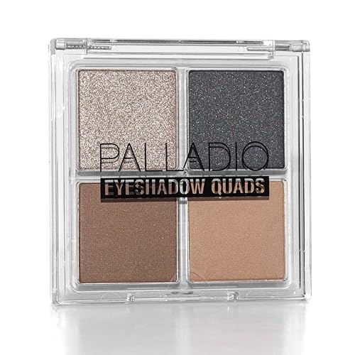 Palladio Eyeshadow Quads, Velvety Pigmented Blendable Matte, Metallic & Shimmer Finishes, Creamy Formula, Four Way Quad Eye Shadow Palette, Talc-Free Beauty & Personal Care Palladio
