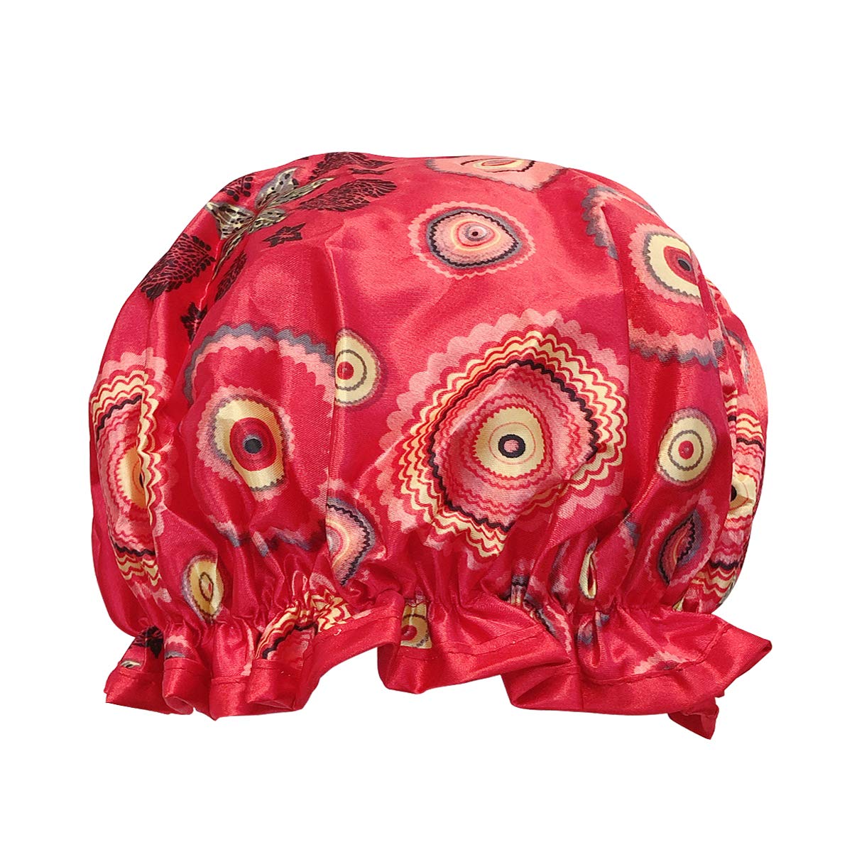 allydrew Reusable Women's Waterproof Shower Caps for Long Hair, Red Circle Beauty & Personal Care allydrew