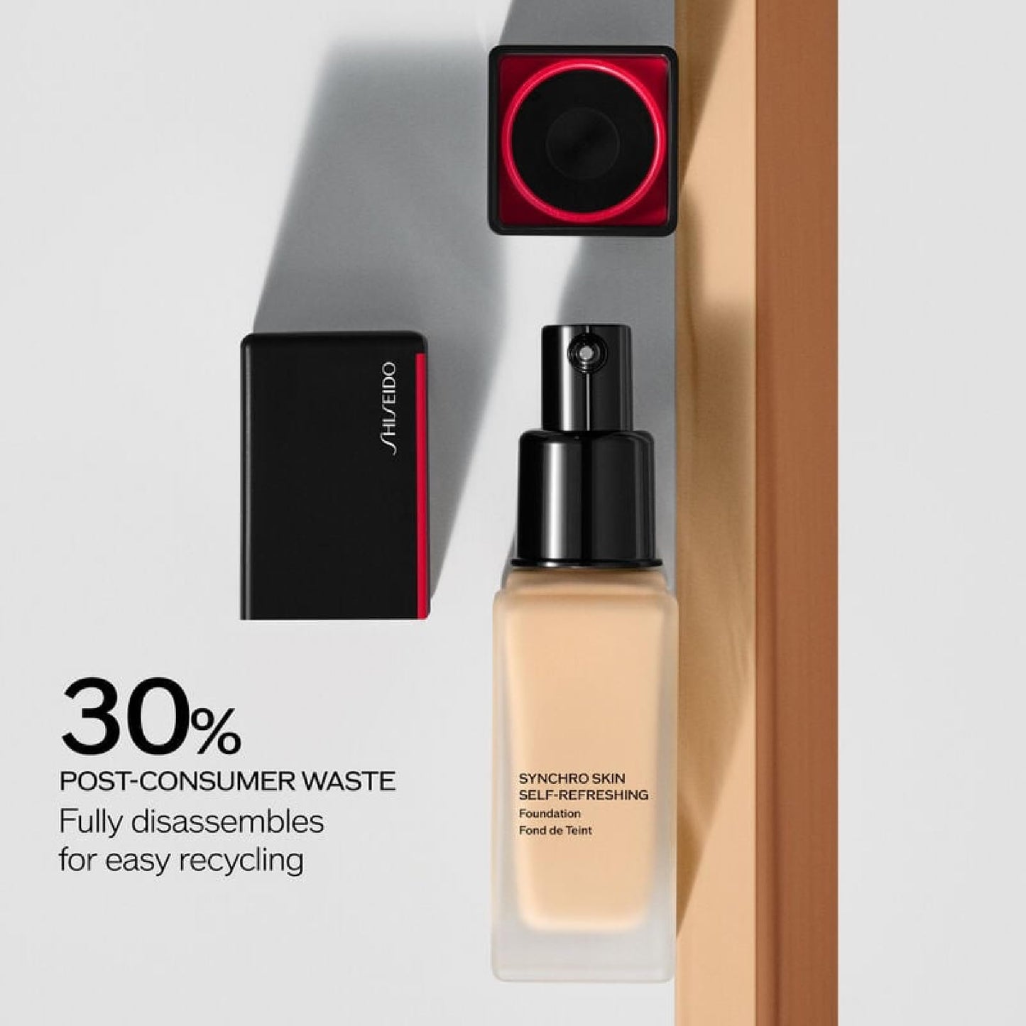 Shiseido Synchro Skin Self-Refreshing Foundation SPF 30, Linen 220 - Medium-to-Full Buildable Coverage - Natural Finish, 24-Hour Wear - Water Beauty & Personal Care Shiseido