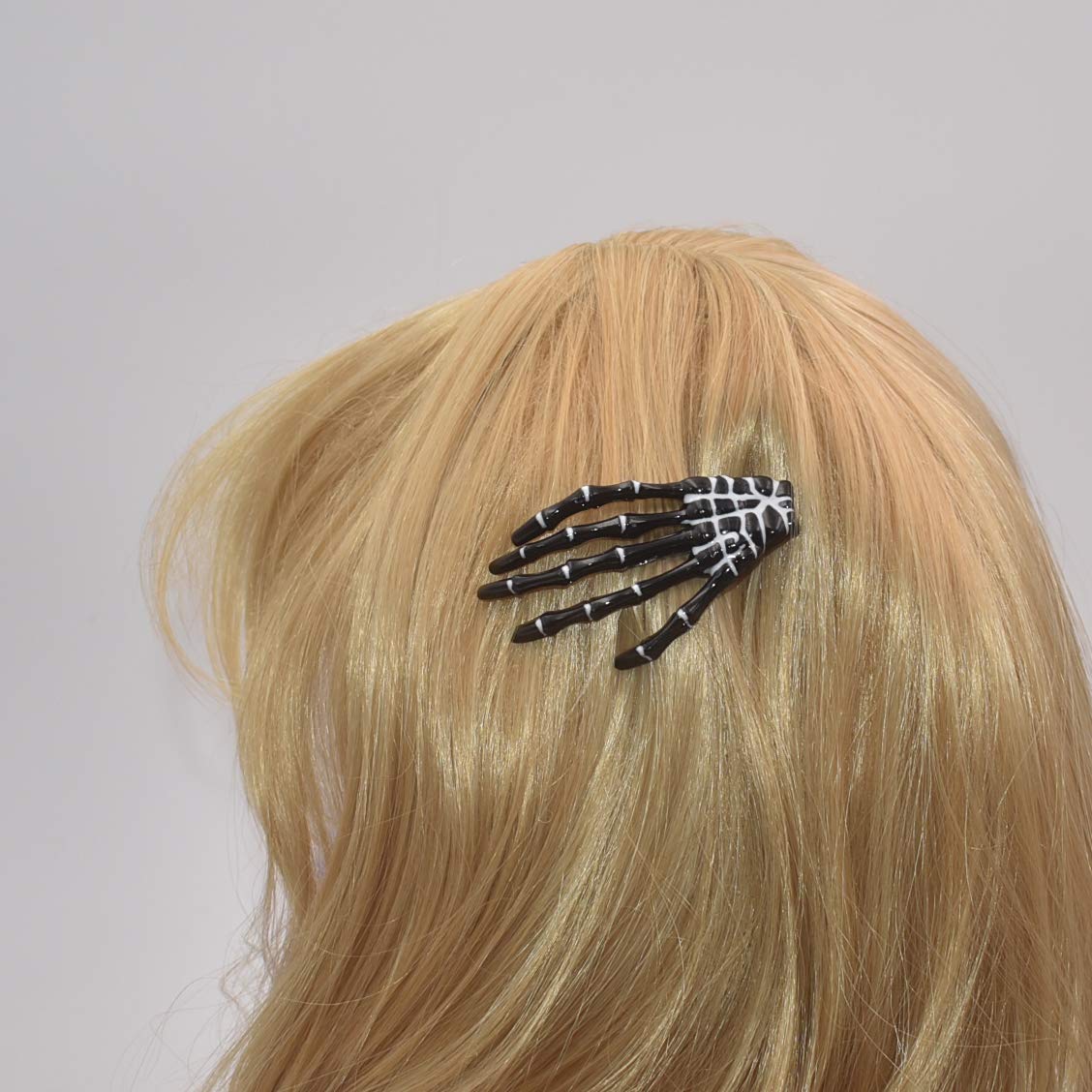 5 Pairs White and Black 3" Skeleton Hands Hair Clips Skull Bone Shape Hairpins Halloween Party Accessories Beauty & Personal Care QTTLLI