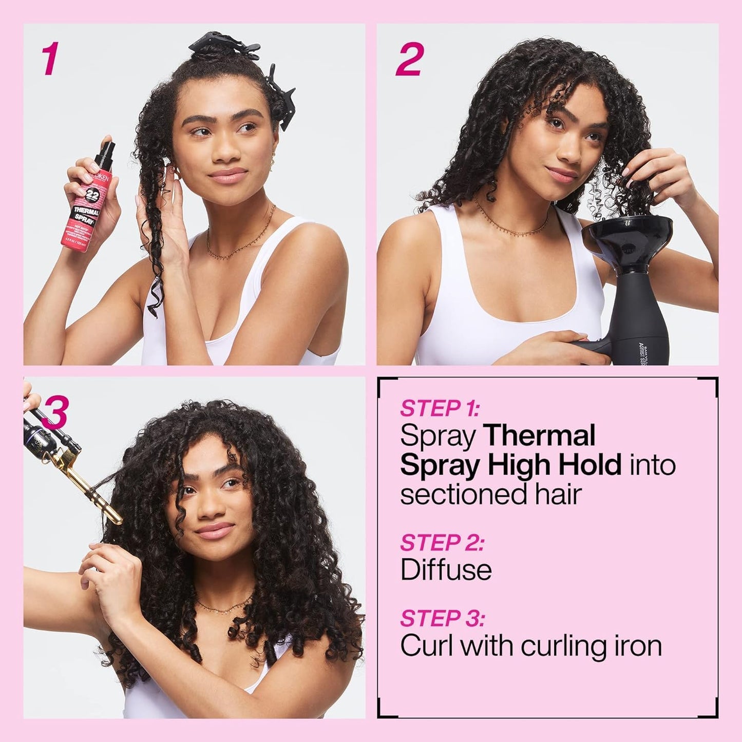 Redken Thermal Spray 22 – High Hold Heat Protectant & Setting Mist for Curling & Flat Irons, Long-Lasting Frizz Control & Damage Protection Beauty & Personal Care Redken