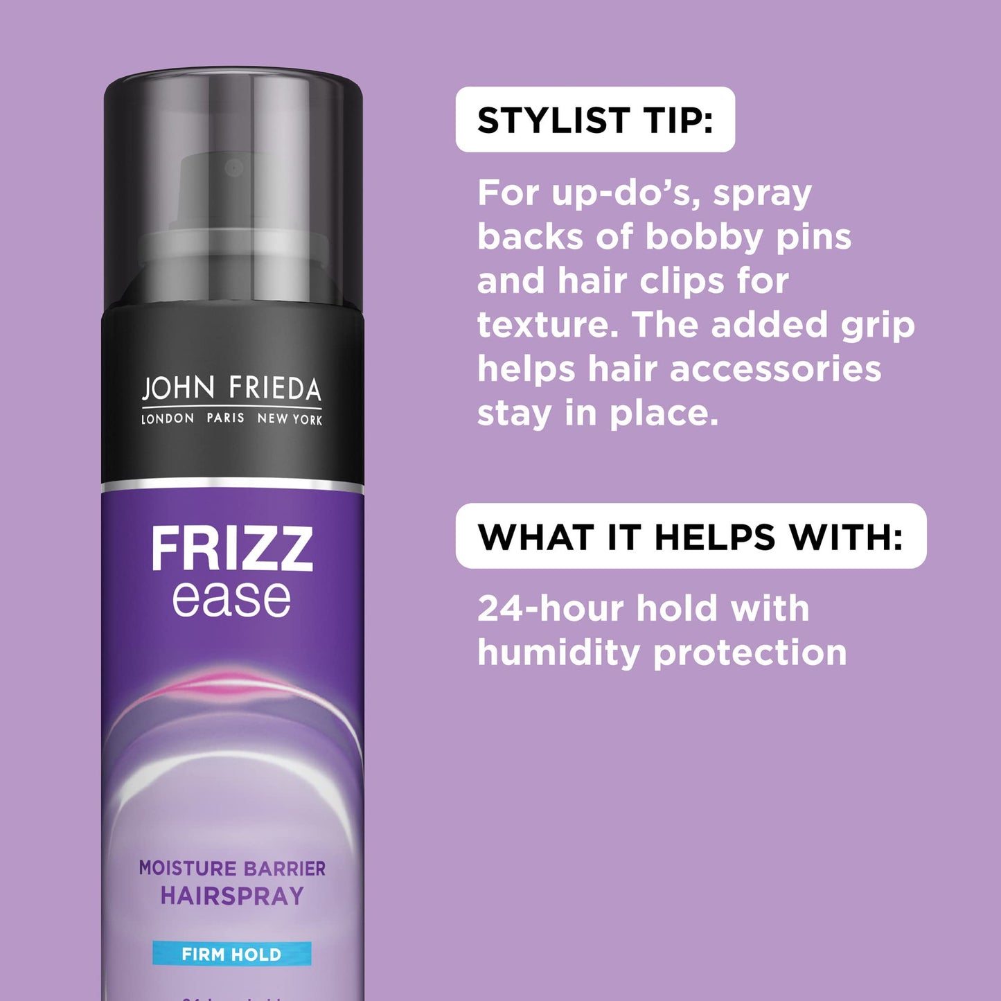 John Frieda Frizz Ease Moisture Barrier Hairspray, Firm Hold Hairspray, Seals Out Moisture, Blocks Frizz, Protects Against Heat, and Keeps Hair Beauty & Personal Care John Frieda