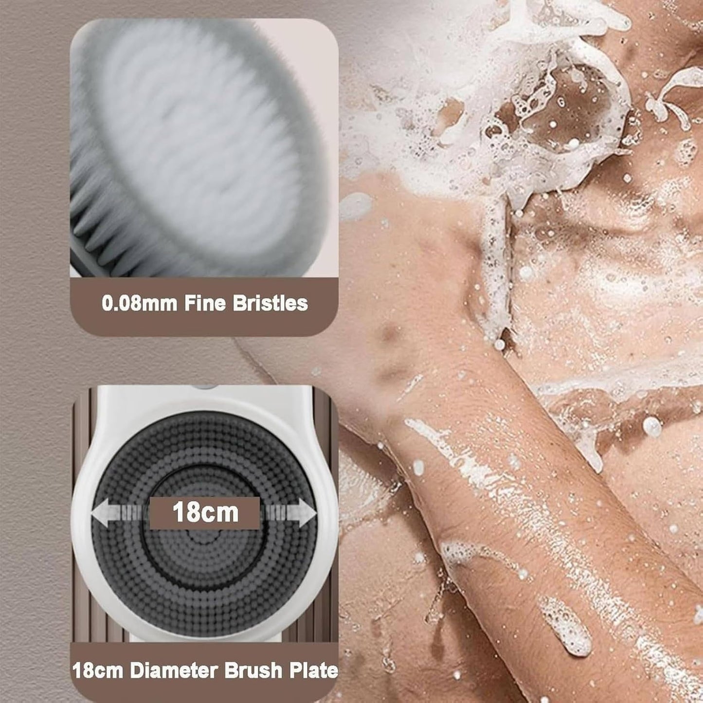 LZDOYY Smart Wall Mounted Exfoliating Brush,Electric Shower Brush Body Scrubber Exfoliating Massage,Wall Mount Back Scrubber for Shower and Deep Beauty and Personal Care LZDOYY