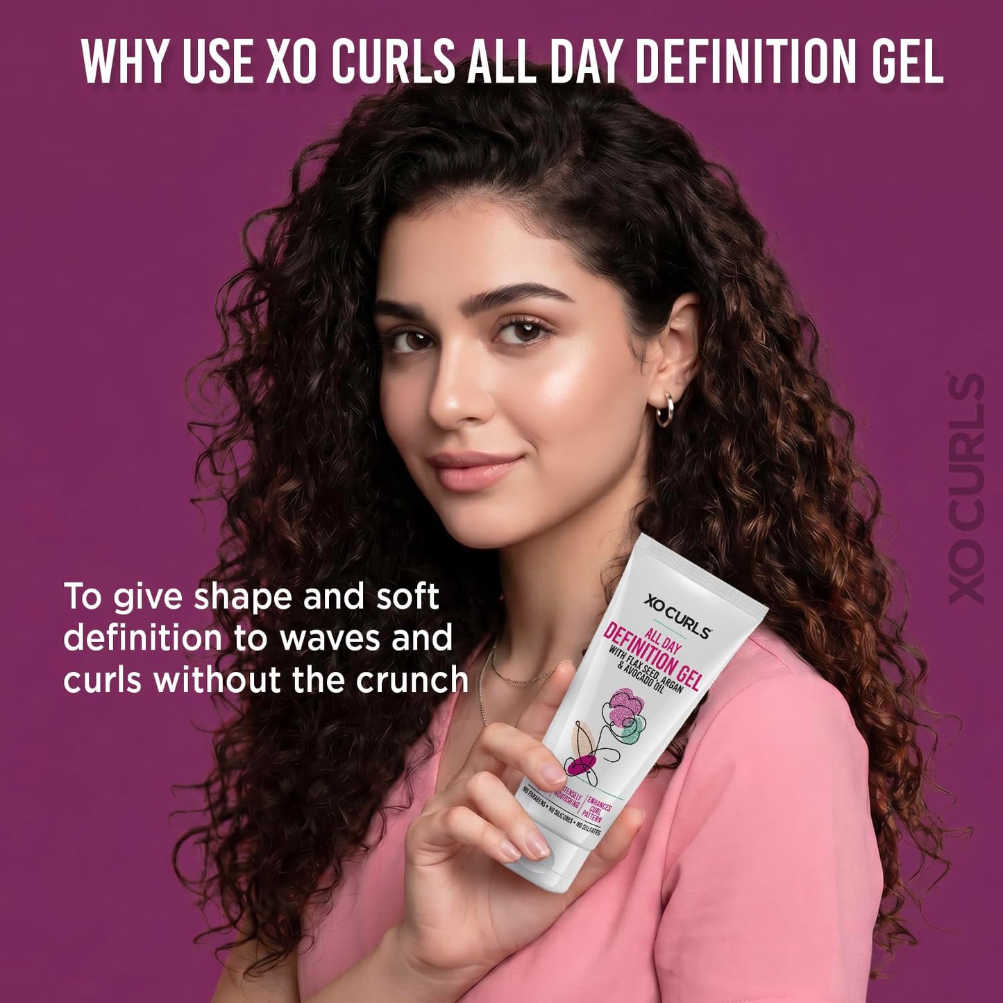 XO Curls All Day Definition Gel with Flax Seed and Argan Oil 3.4 Fl Oz | Unisex Curly Cream Hair Therapy for Frizz-Free, Soft Natural Curls Beauty & Personal Care XO Curls