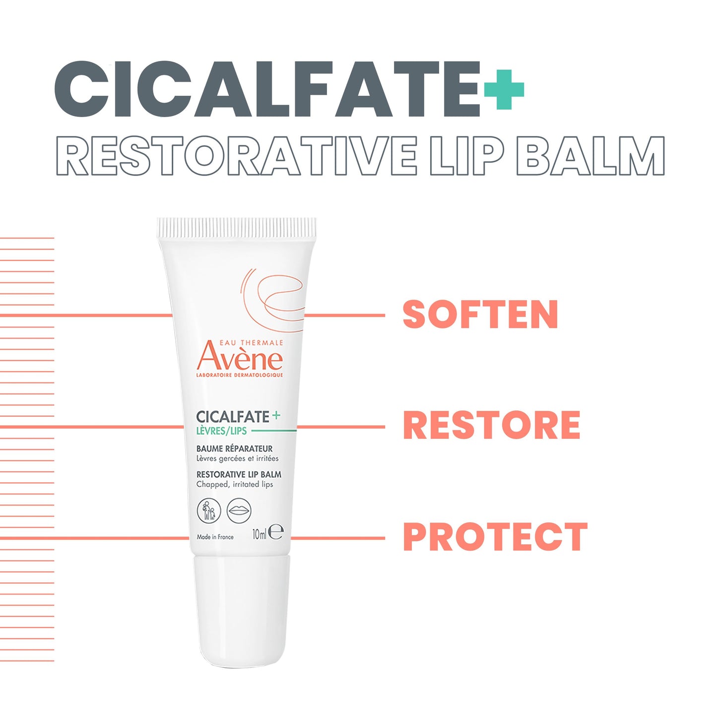 Avène Cicalfate Restorative Lip Cream, Long Lasting Moisture to Soothe Dry, Cracked Lips, promotes healthy lip barrier, water resistant, safe Beauty and Personal Care Eau Thermale Avène