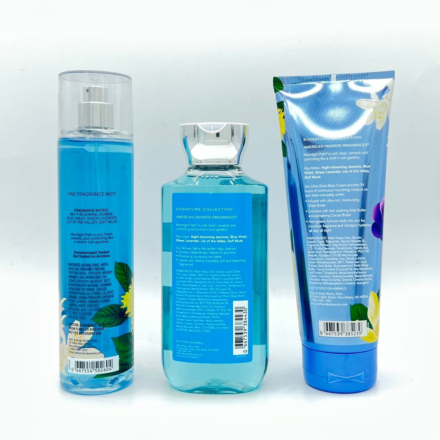 Bath & Body Works Moonlight Path Body Set - Shower Gel 10 Fl Oz, Fine Fragrance Mist 8 Fl Oz & Body Cream 8 Fl Oz Beauty and Personal Care Bath & Body Works