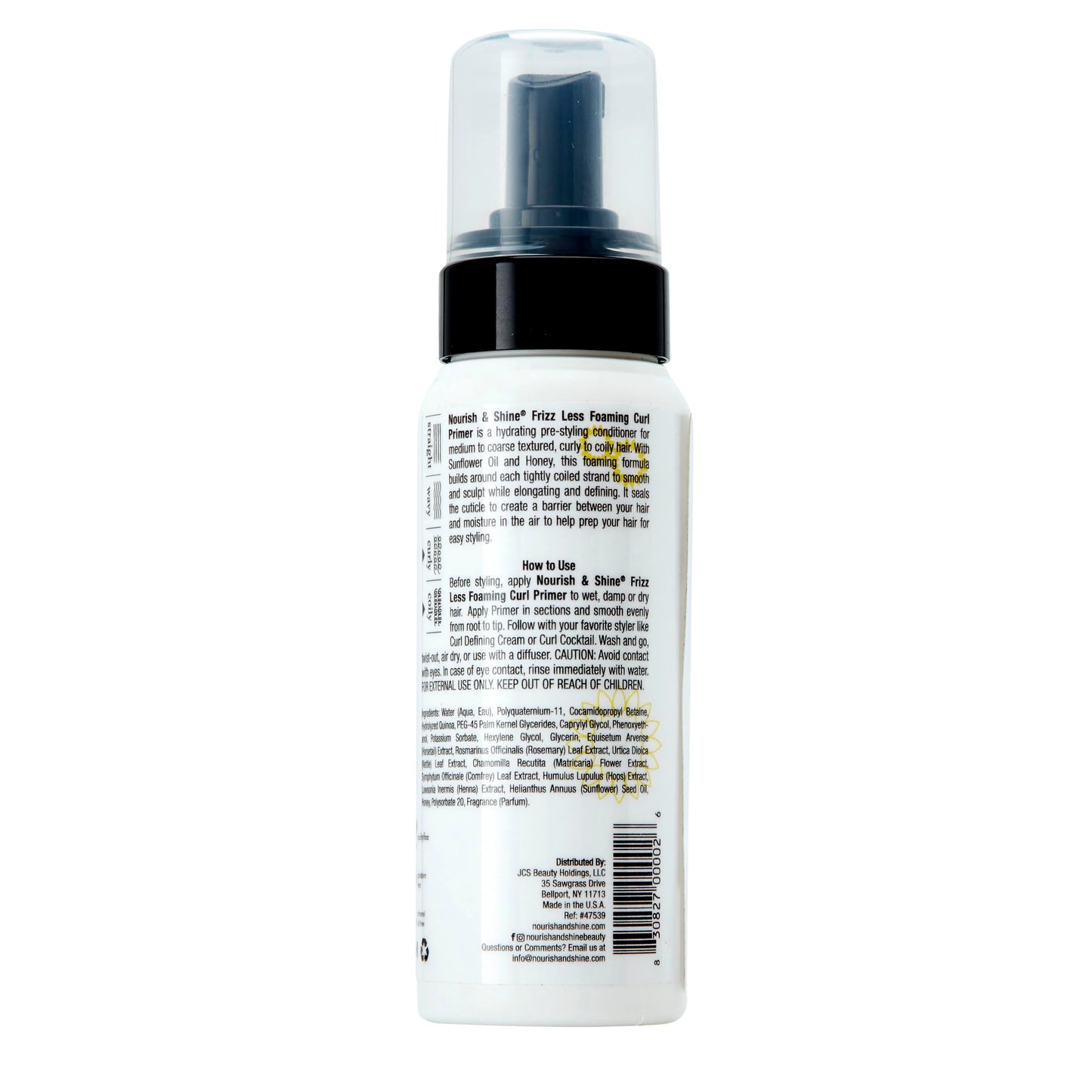 Nourish & Shine Frizz Less Foaming Curl Primer 8OZ Beauty & Personal Care Nourish & Shine