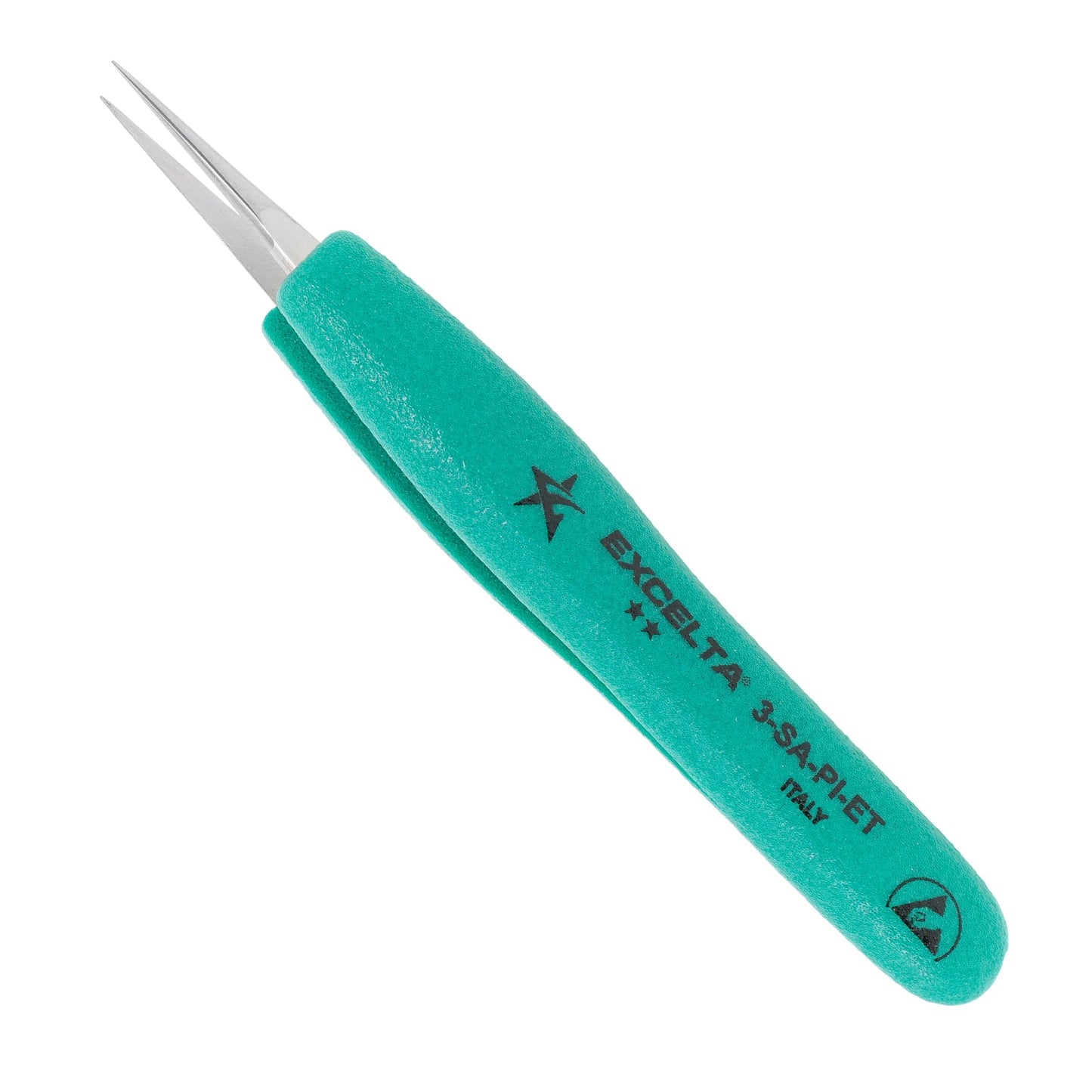 Excelta Ergo-Tweeze 3-SA-PI-ET Precision Tweezers, Straight Very Fine Tip, ESD Safe TealShield Grips, Anti-Magnetic 316L Neverust Stainless Steel Beauty and Personal Care Excelta