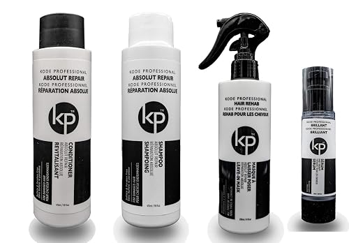 4PC Bundle: Kode Professional Absolut Repair Shampoo, Conditioner, 8oz Hair Rehab and 50ml Brilliant Serum (16 4pc Kit) Beauty & Personal Care Belle of Hope Mara Ray