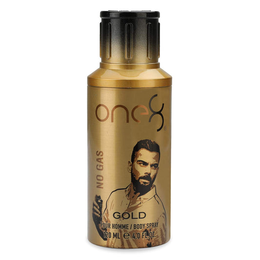 One8 By Virat Kohli One8 No Gas Gold Deodorant 120 Ml - Men, Gold, 120 ml Beauty and Personal Care ONE8