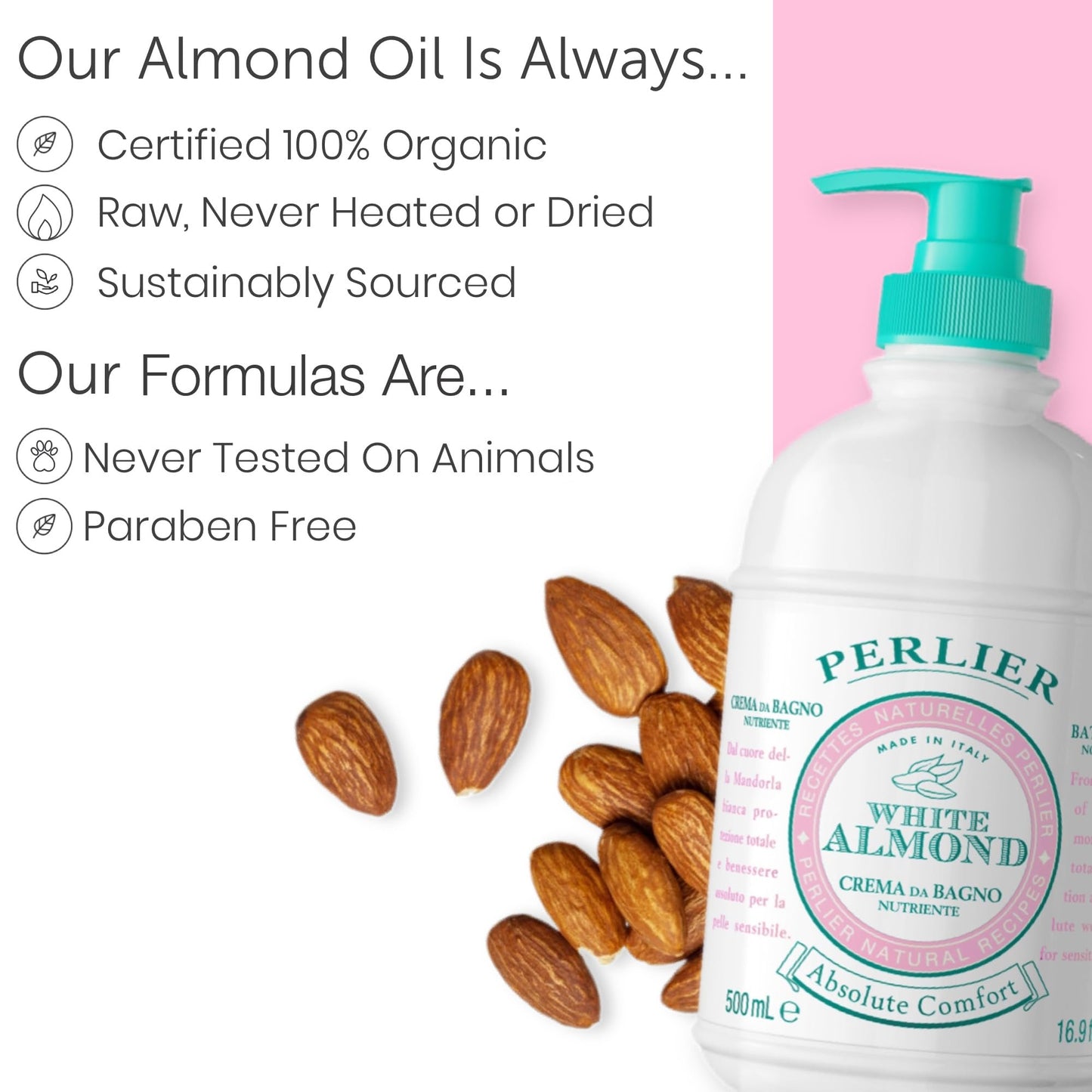 Perlier White Almond Shower & Bath Cream - Nourishing & Soothing Luxury Bath Cream Made with Almond Oil for Deep Moisturization and Hydration (16.9 Beauty & Personal Care Perlier
