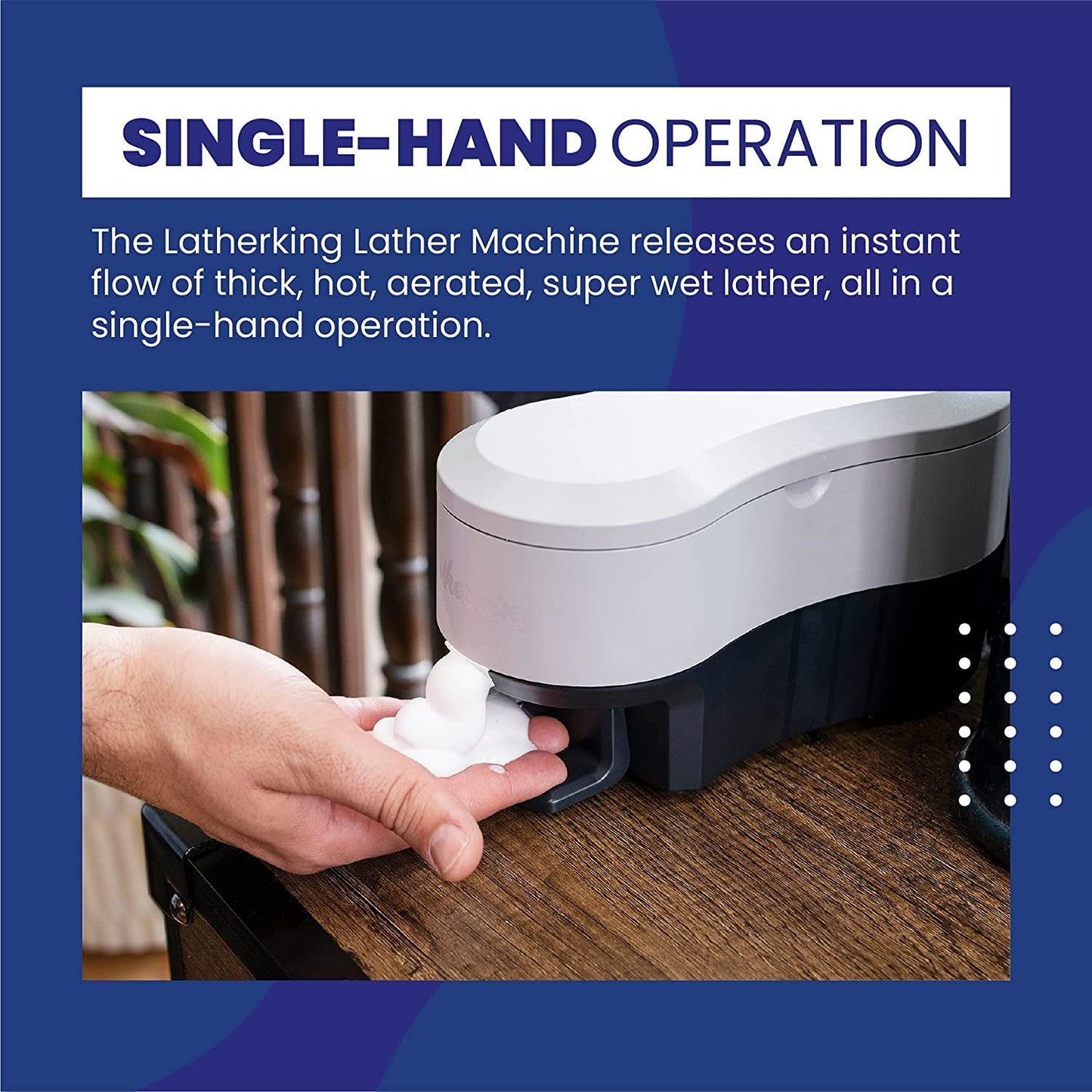 Latherking Campbell’s Next Generation Hot Lather Machine for Barbers, Professional Heated Shaving Cream Dispenser, One-Hand Pump Hot Foam Maker, UL Beauty and Personal Care Latherking