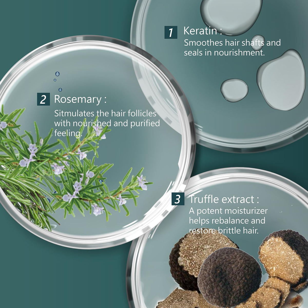 SH-RD Truffle Moisturizing Semi-Treatment for Dry Damaged Hair | Hair Moisture Conditioner with Truffle Extract, Keratin, Rosemary | 3 Minute Repair