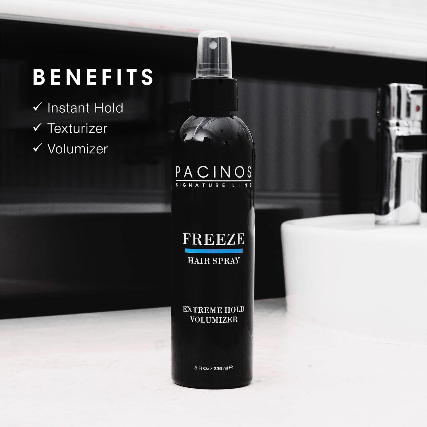 Pacinos Freeze Hair Spray - Extra Hold texture spray for All Hair Type - Professional Hair Setting & Finishing Spray for Maximum Volume Beauty & Personal Care Pacinos