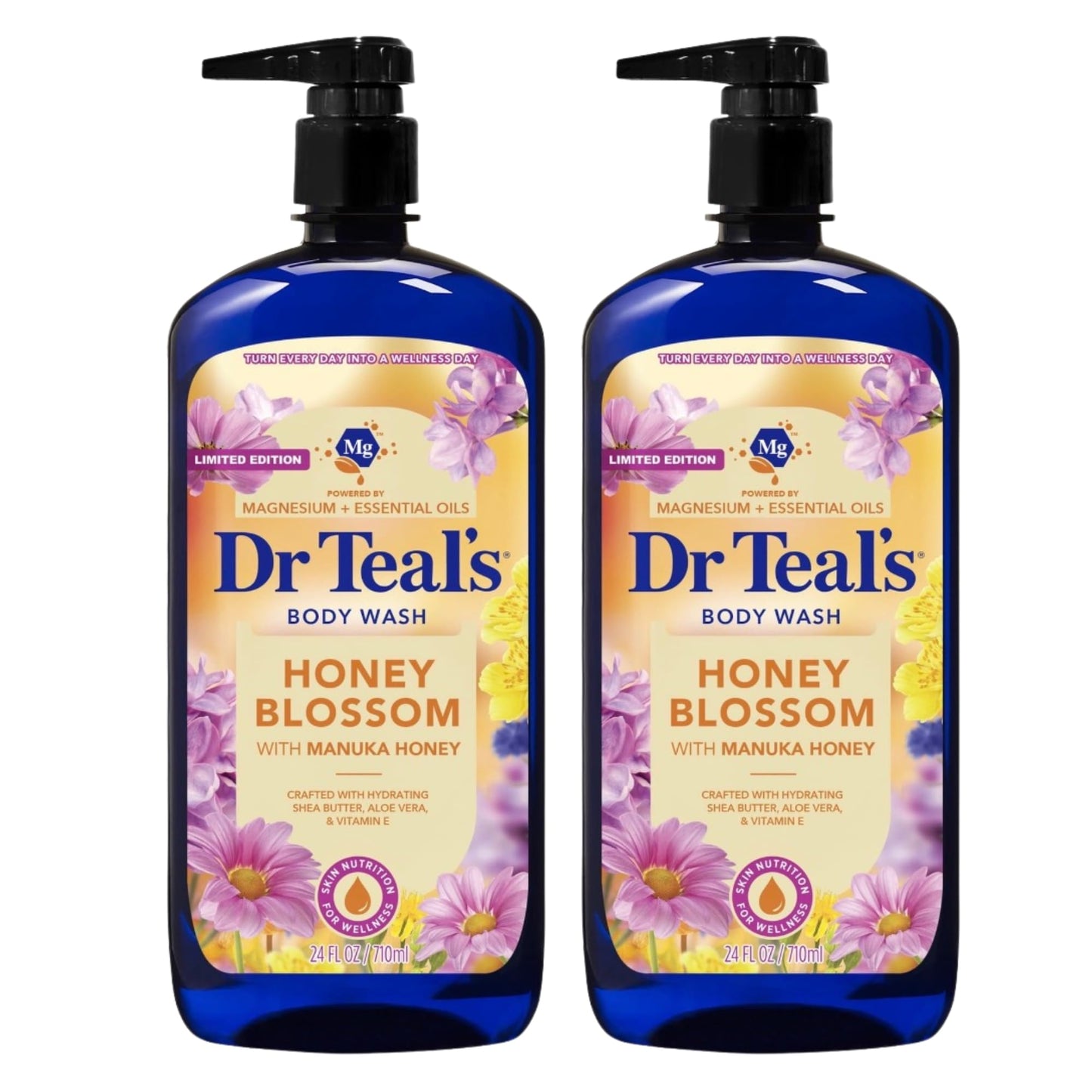Dr Teal's Honey Blossom Body Wash with Manuka Honey, Magnesium and Essential Oils, Limited Edition, 24 FL OZ, 2 Pack Beauty & Personal Care Dr Teal's