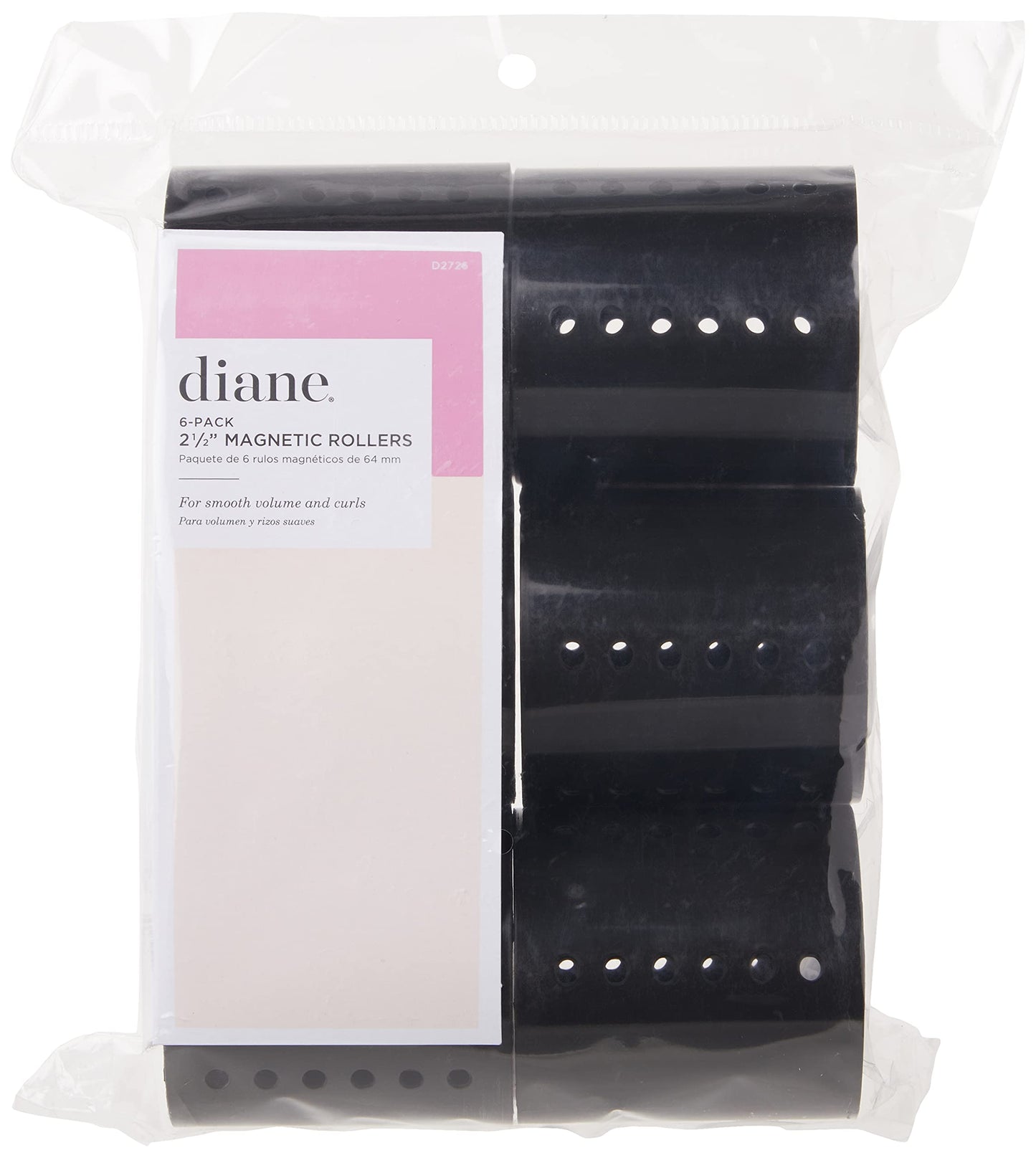 Diane Magnetic Roller, Black, 2-1/2 Inch, 6 Count Beauty & Personal Care Diane