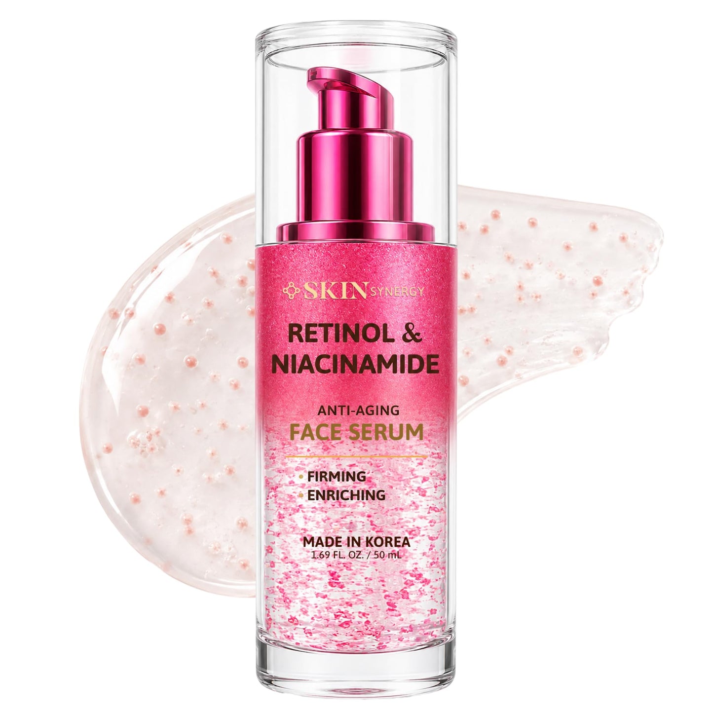 Skin Synergy Retinol & Niacinamide Serum For Face - Softens Fine Lines, Refines Pores & Evens Tone For a Smoother Look - Dermatologist Tested, Korean Beauty & Personal Care Skin Synergy