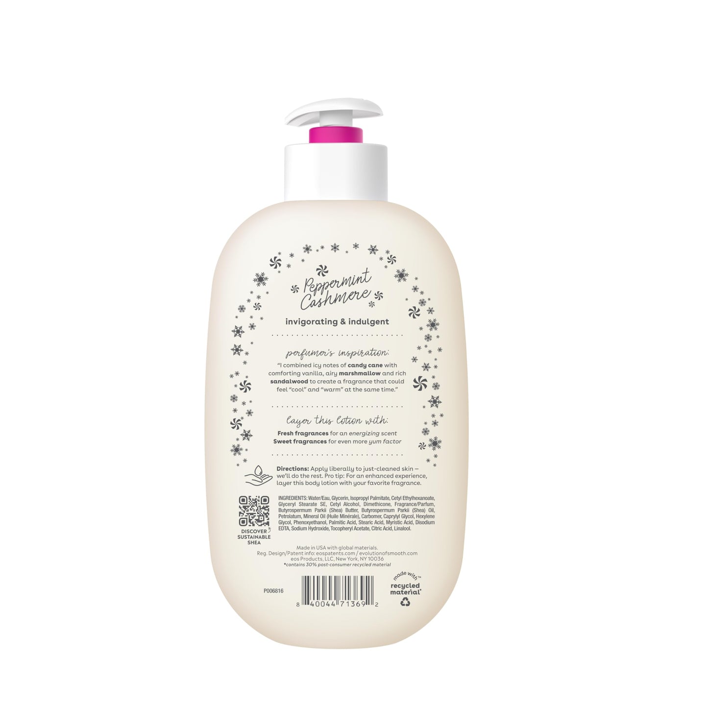 eos Shea Better Holiday Body Lotion, Peppermint Cashmere, Limited Edition Skin Care, 24-Hour Moisture, Body Lotion for Women, Vegan, 16 fl oz Beauty & Personal Care eos