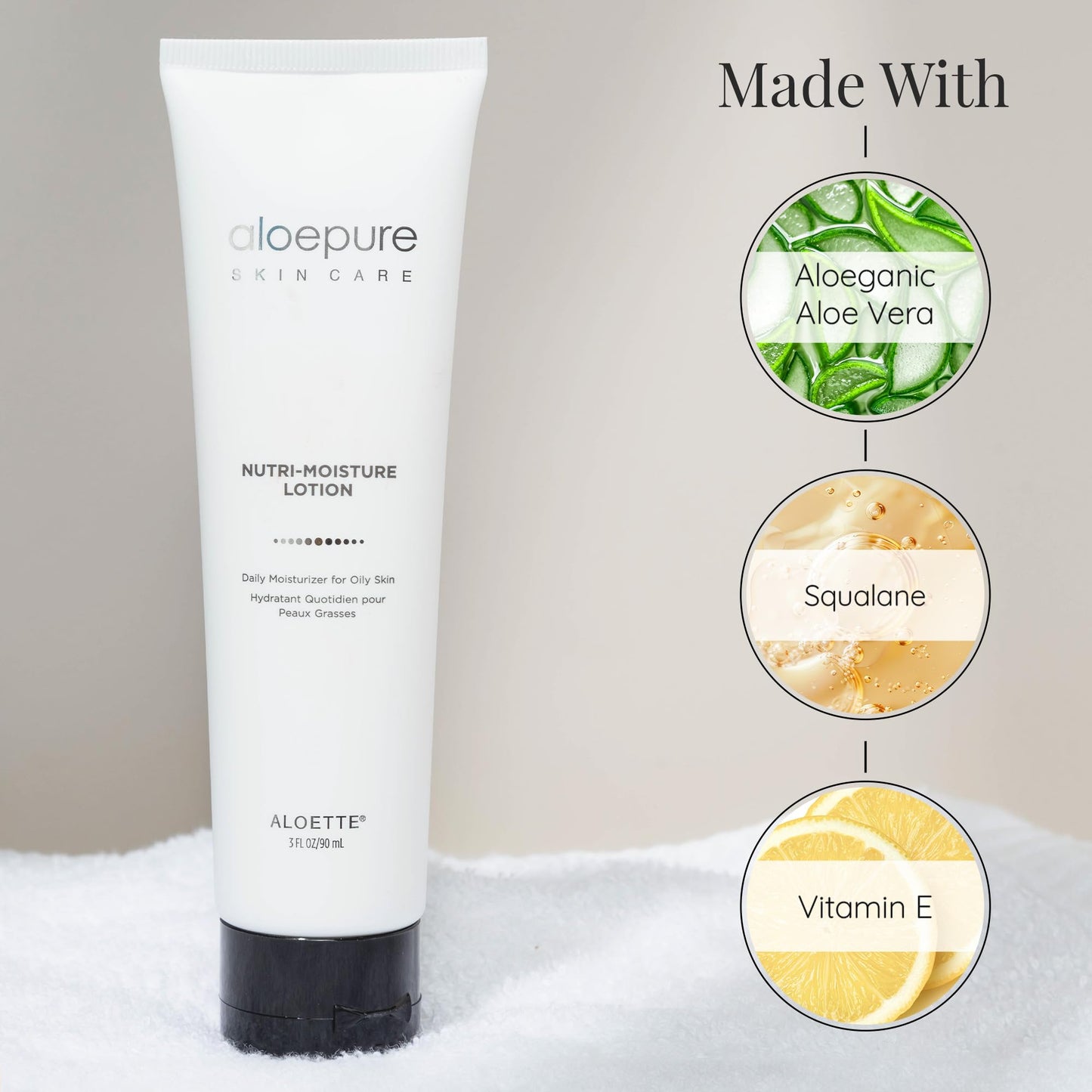 Aloette Facial Moisturizer for Oily & Irritable Skin, Nutri Moisture Lotion - Lightweight Daily Moisturizer for Uneven Skin Tone, Breakouts & Acne Beauty & Personal Care Aloette