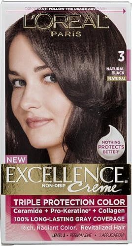 L'Oreal Paris Excellence Creme Triple Protection Color 3 Natural Black/Natural (Pack of 3) Beauty & Personal Care L'Oreal Paris