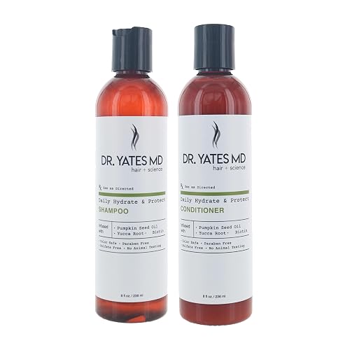 Dr. Yates MD - Daily Hydrate and Protect Shampoo Bundle with Daily Hydrate and Protect Conditioner with Pumpkin Seed Oil, Yucca Root, and Biotin Beauty & Personal Care Dr. Yates MD hair + science