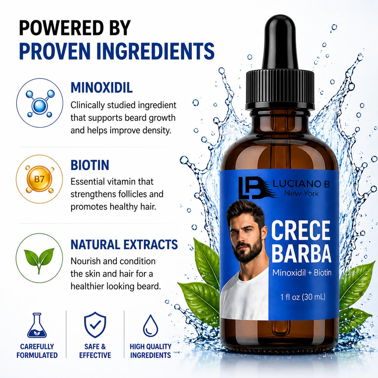 Luciano B Beard Growth Serum for Men, 1 fl oz (30 mL) Crece Barba Beauty and Personal Care DOMINICAN MAGIC