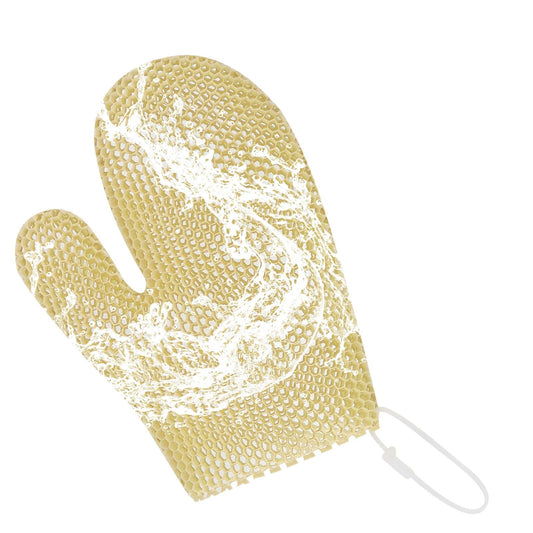 Honeycomb Exfoliating Bath Gloves - Microfiber for Enhanced Blood Circulation & Soft, Smooth Skin for All Skin Types (Yellow - Glove) Beauty and Personal Care Koqye